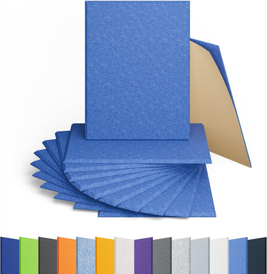 12 Pack Acoustic Panels Self Adhesive Sound Proof Foam, High Density Sound Acoustic Panel, 16X12X0.4 Inch 4:3 Rectangle Panels in Home, Office, Reccording Room, Studio,and more(Sky Blue)