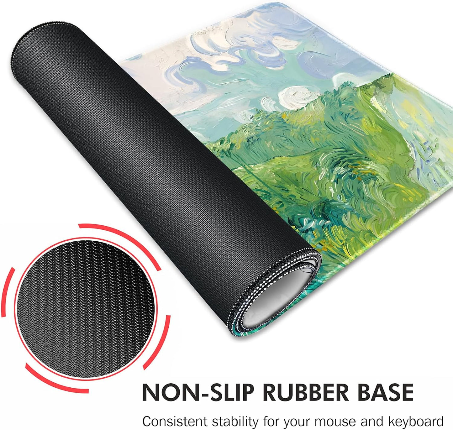 Galdas Gaming Mouse Pad XXL XL Large Long Extended Big Mousepad Non-Slip Rubber Keyboard Mouse Pad with Stitched Edges for Laptop Home Office (31.5x11.8x0.08 Inch) … (Summer Cure)