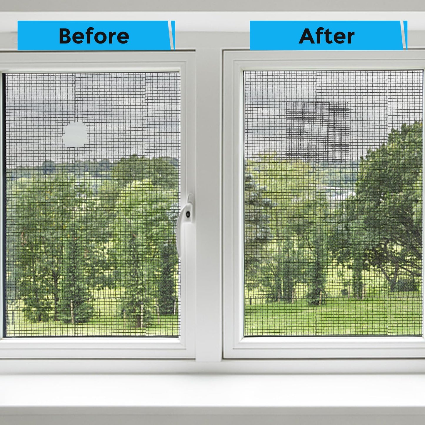 Grey Window Screen Repair Kit, 4 in X 30 FT (360IN) Screen Repair Tape for Windows or Doors, Strong Adhesive Fiberglass Mesh Patch Tape