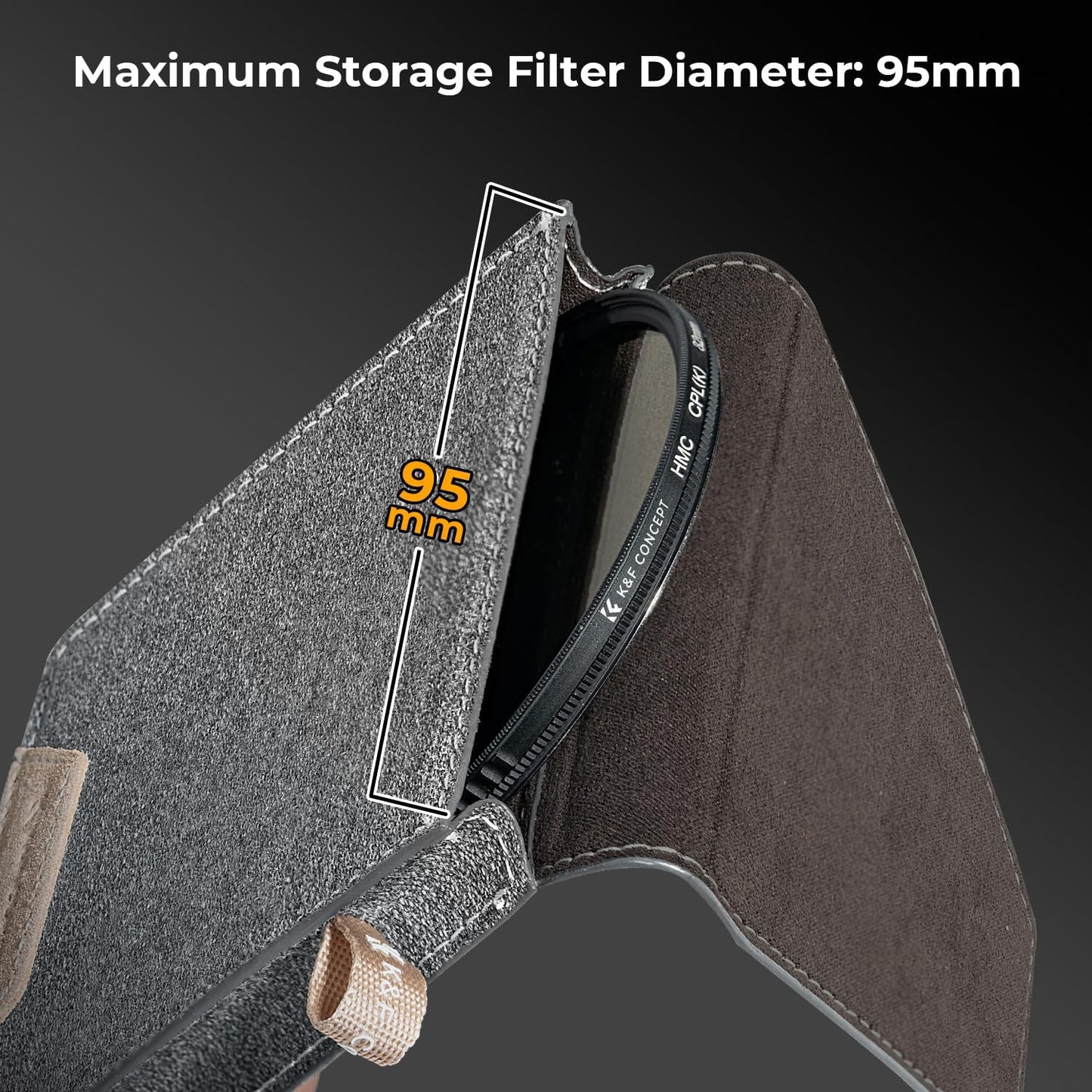 K&F Concept Lens Filter Case 4 Pocket, Leather Carrying Filters Bag Pouch for Square ND CPL etc Filters up to 100x100mm, Designed NANO-X Series Square Bracket 100mm