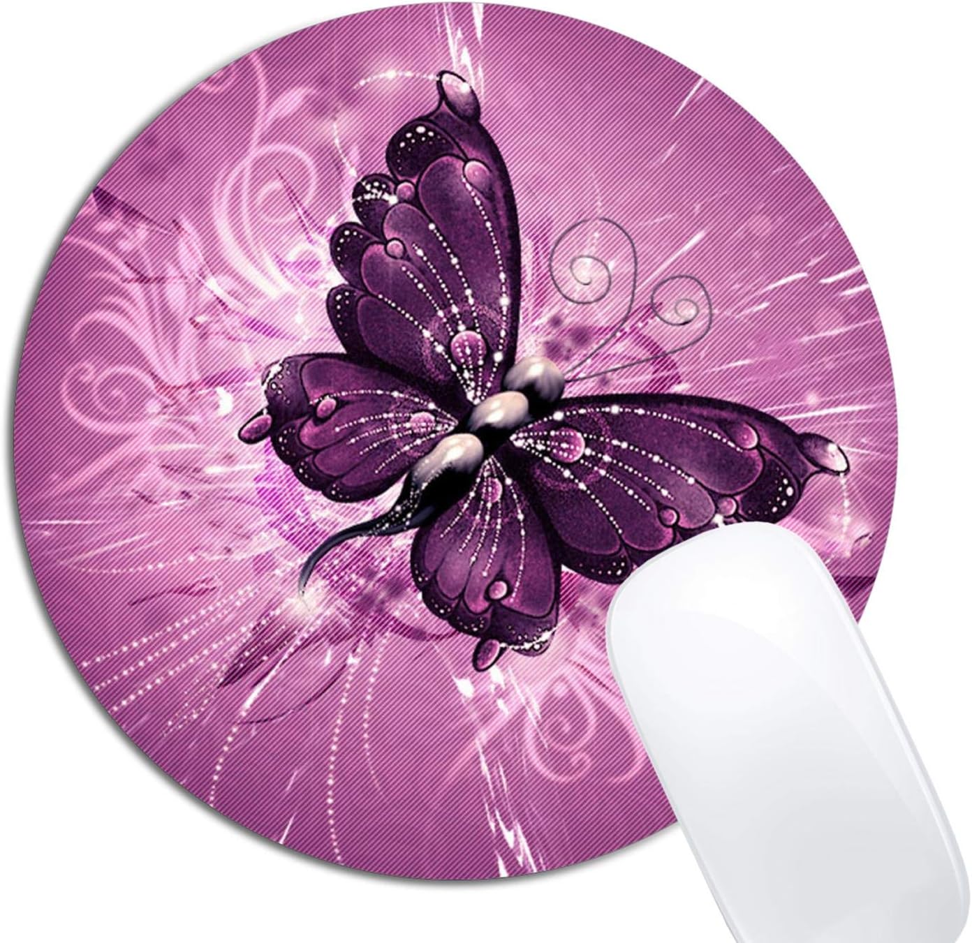 Butterfly Mouse Pad Round Non-Slip Rubber Mousepad Laptop Office Computer Decor Cute Desk Accessories Customized Design Mouse Pad