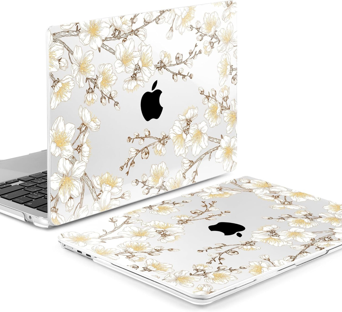 MEEgoodo Case for MacBook Air M4/M3/M2 13.6 inch 2025 2024 2022, Fit Model A3240 A3113 A2681, Compatible with MacBook Air 13 inch, Laptop Hard Shell Case with Keyboard Cover, Cherry Branches