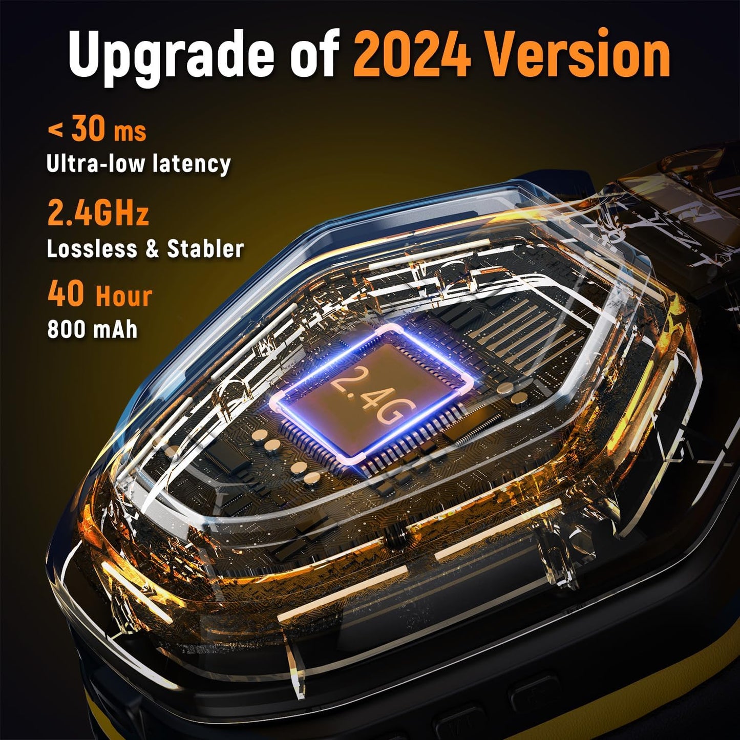 Wireless Gaming Headsets for PC, Ps5, Ps4 - Lossless Audio USB-A & USB-C Gaming Headphones with Flip Mic, 30-Hr Battery Bluetooth Headset for Switch, Laptop, Mobile, Mac