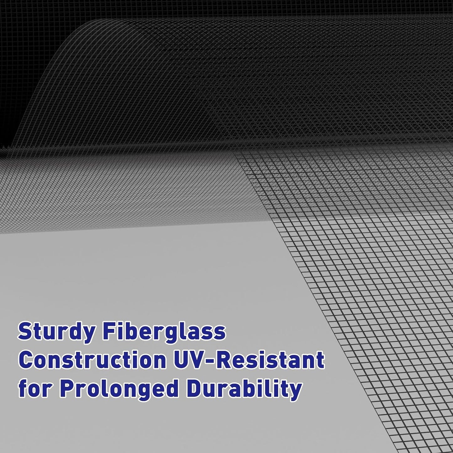 MAGZO Window Screen Replacement Mesh 48"W x 99"L - DIY Adjustable Polyester Pet Proof Screen Door Mesh for Patio Sliding Doors Window Screen Repair Kit, Durable, Washable, Black