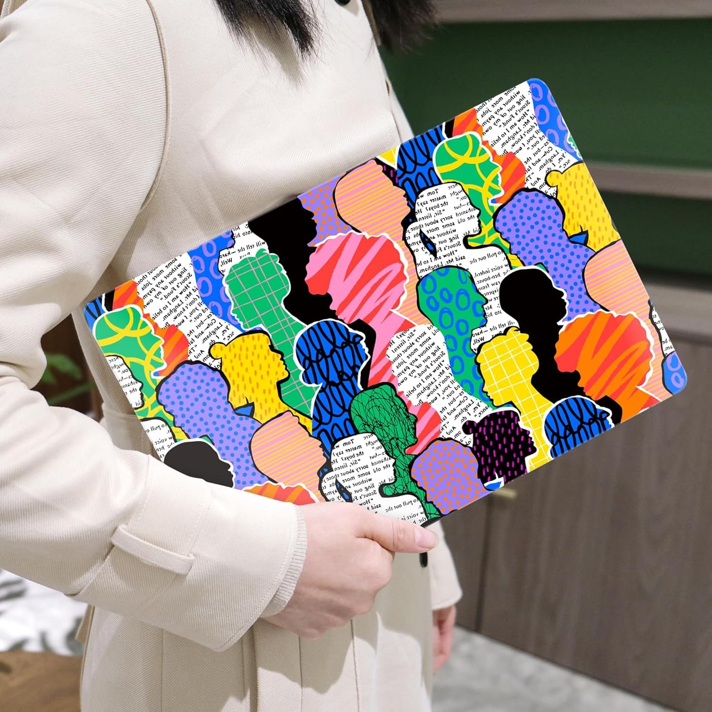 MEEgoodo Case for MacBook Pro 13 inch Case 2022 2021 2020 A2338 M2/M1 A2251 A2289,Laptop Hard Shell with Keyboard & Camera Cover Compatible with 13 inch MacBook Pro,Diverse People Abstract Art