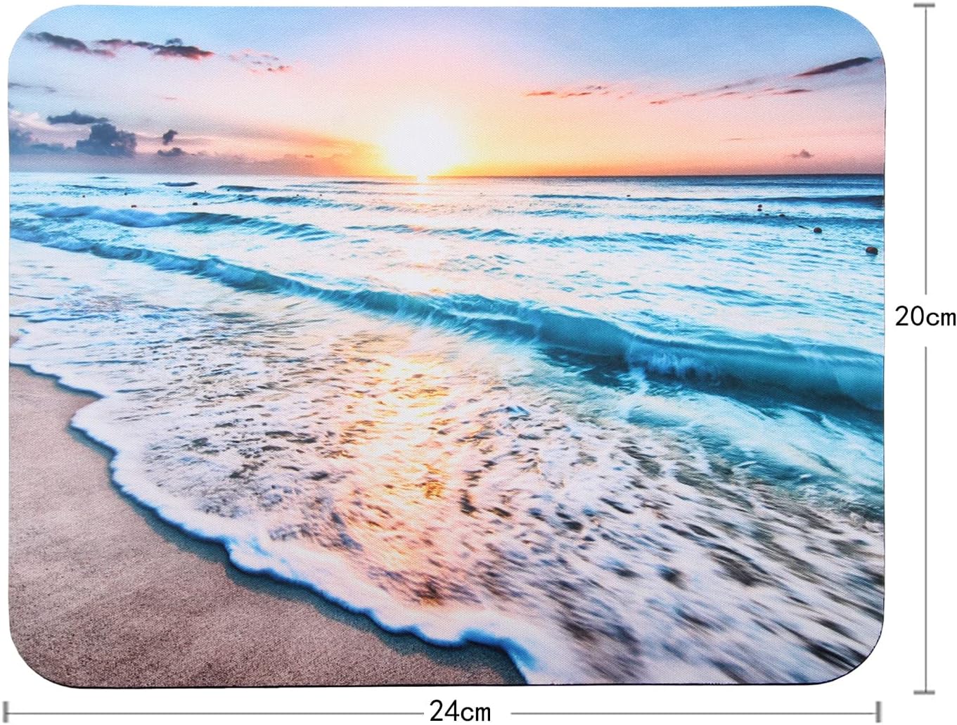 Mouse Pad, Gaming Mouse Pad, Non-Slip Rubber Base Mouse Mat with Designs for Laptop, Computer & Office, 9.5 x 7.9 x 0.12 inches (Sea and Beach)