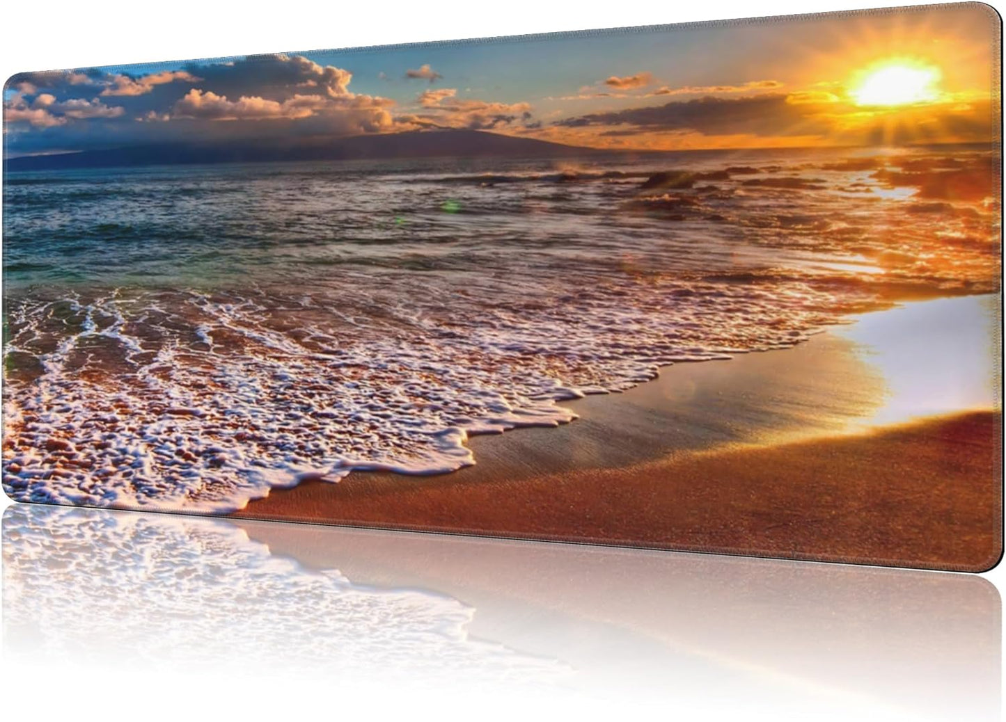 Mouse Pad Large Nice Sunset Non-Slip Game Desk Mat with Stitched Edge Laptop Keyboard Desk Pad for Work Home Gaming (35.4 x 15.7 Inches)