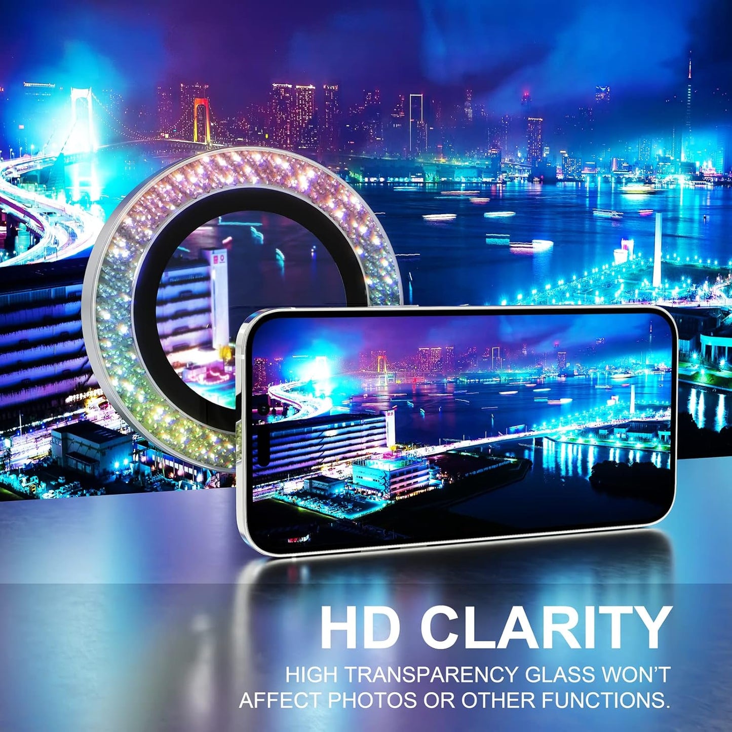 Choiche [3+1 for iPhone 14 Pro/iPhone 14 Pro Max Camera Lens Protector Bling, 9H Tempered Glass Camera Cover Screen Protector Metal Ring Decoration Accessories (Glitter-Colorful)