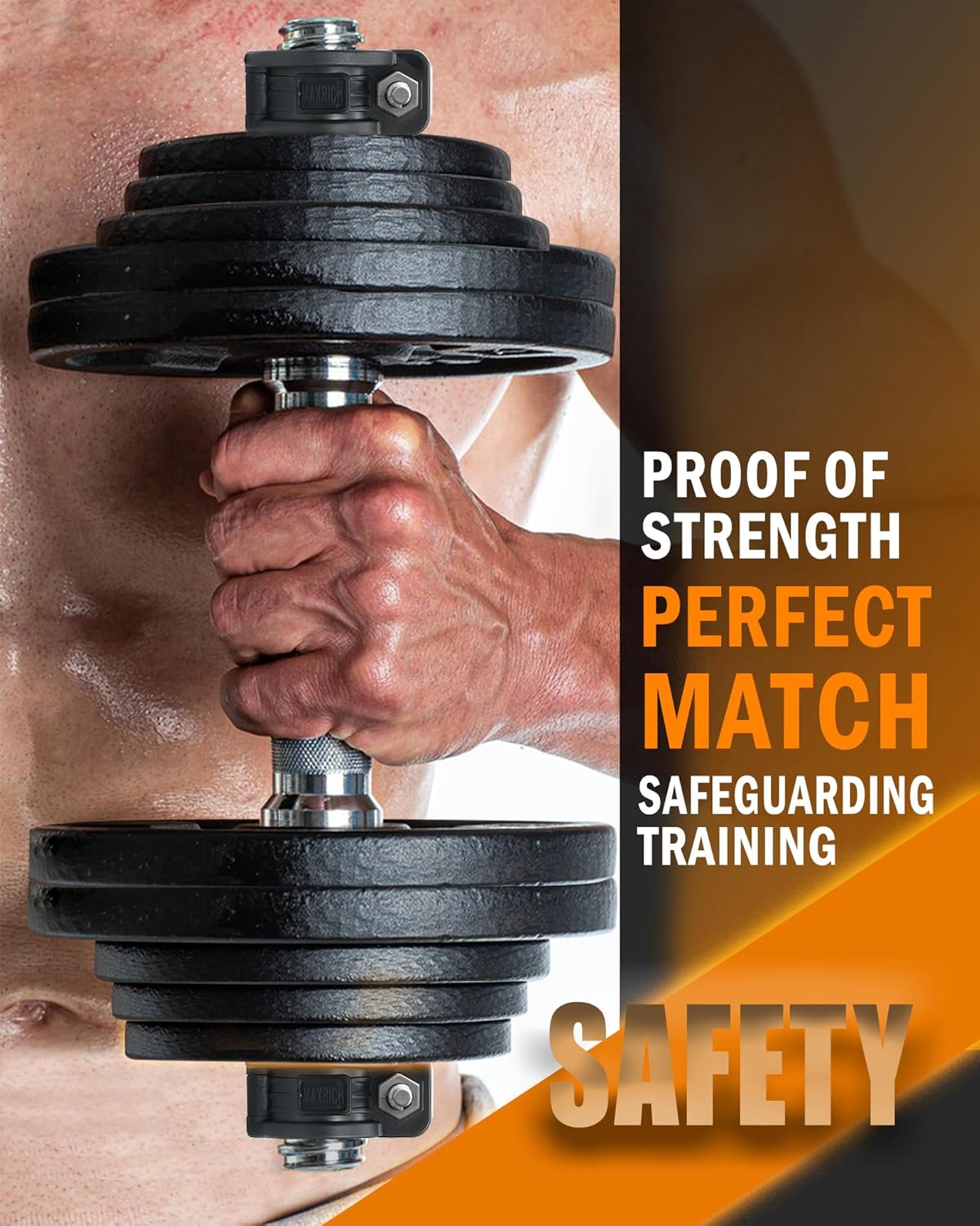 MAXRICH Barbell Clamp 1 inch Multiple Sizes & Adjustable Weight Clips for Quick Release Barbell Collars