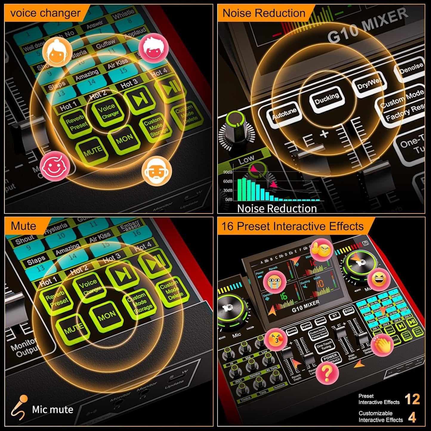 Podcast Equipment Bundle with 3.5mm Microphone and Live Sound Card, Audio Interface Mixer Sound board, Podcast Microphone Bundle for PC/Phone, Gaming, Recording, Streaming, Singing, Voice Changer