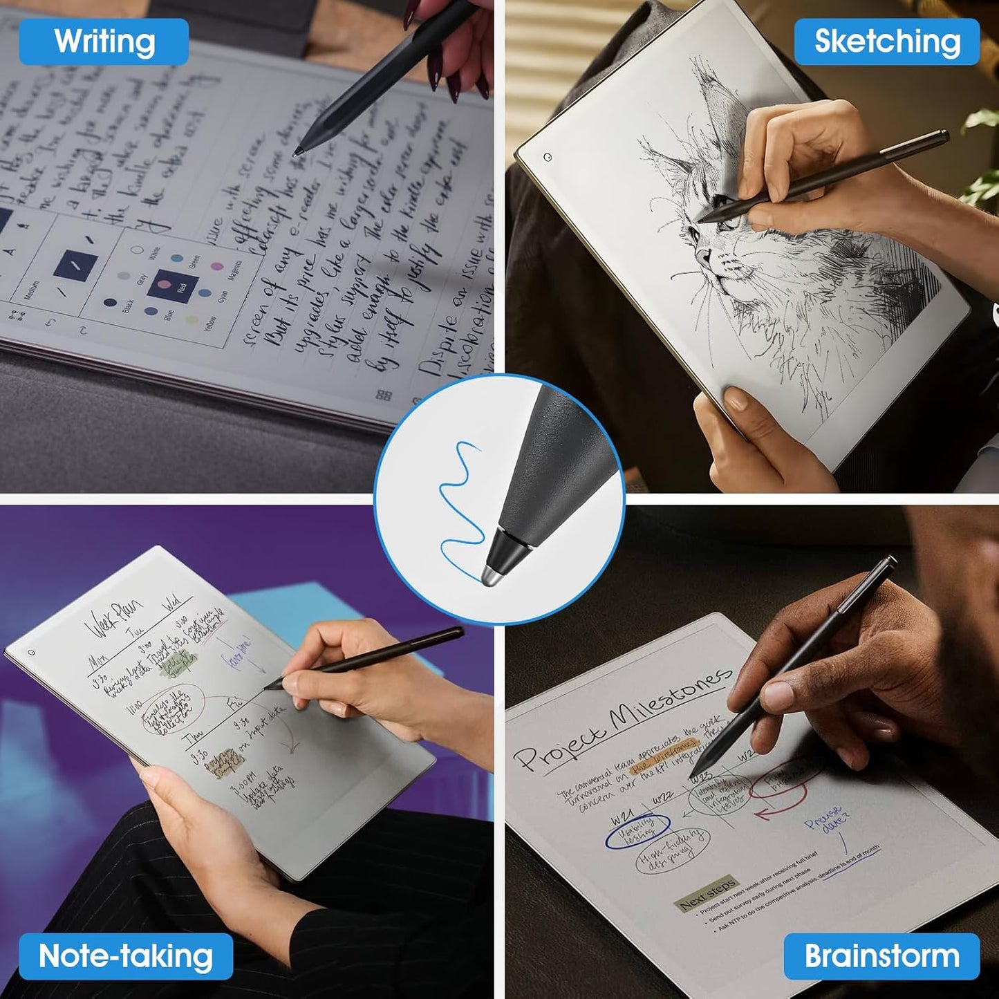 REEYEAR Replacement Tips Set fits for Remarkable Paper Pro Maker Pen, 2 Pack No Wear Out Titanium Alloy Tips, Durable Nibs, Fine Point Design for Precise Writing, Long-Lasting (Not for rM1/2)