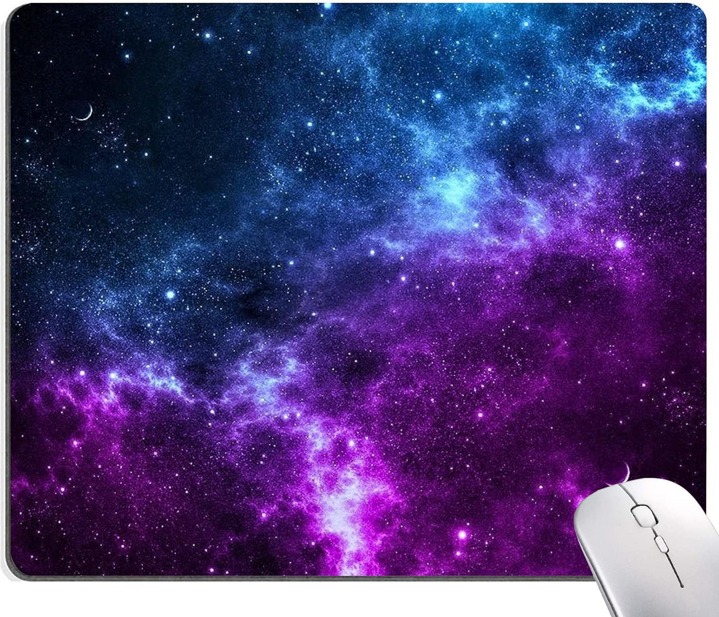 Galaxy with Lots of Star Mouse Pad, Cosmic Nebula Mouse Pad Custom Design, Square Waterproof Mouse Pad Non-Slip Rubber Base MousePads for Office Laptop, 9.5 inch x7.9 inch x0.12 inch Inch