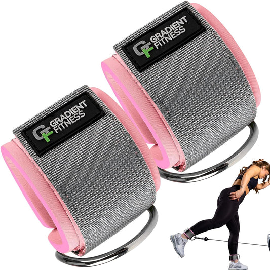 Gradient Fitness Ankle Straps (2 Pack) | Ankle Strap for Cable Machine, Ankle Bands for Working Out, Cable Ankle Strap