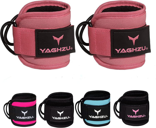 Ankle Straps for Cable Machines Women - Adjustable Gym Ankle Strap for Cable Machine, Neoprene Padded Cable Straps, Durable Leg Strap with Cable Cuff, Glute Kickback Ankle Strap with D Rings