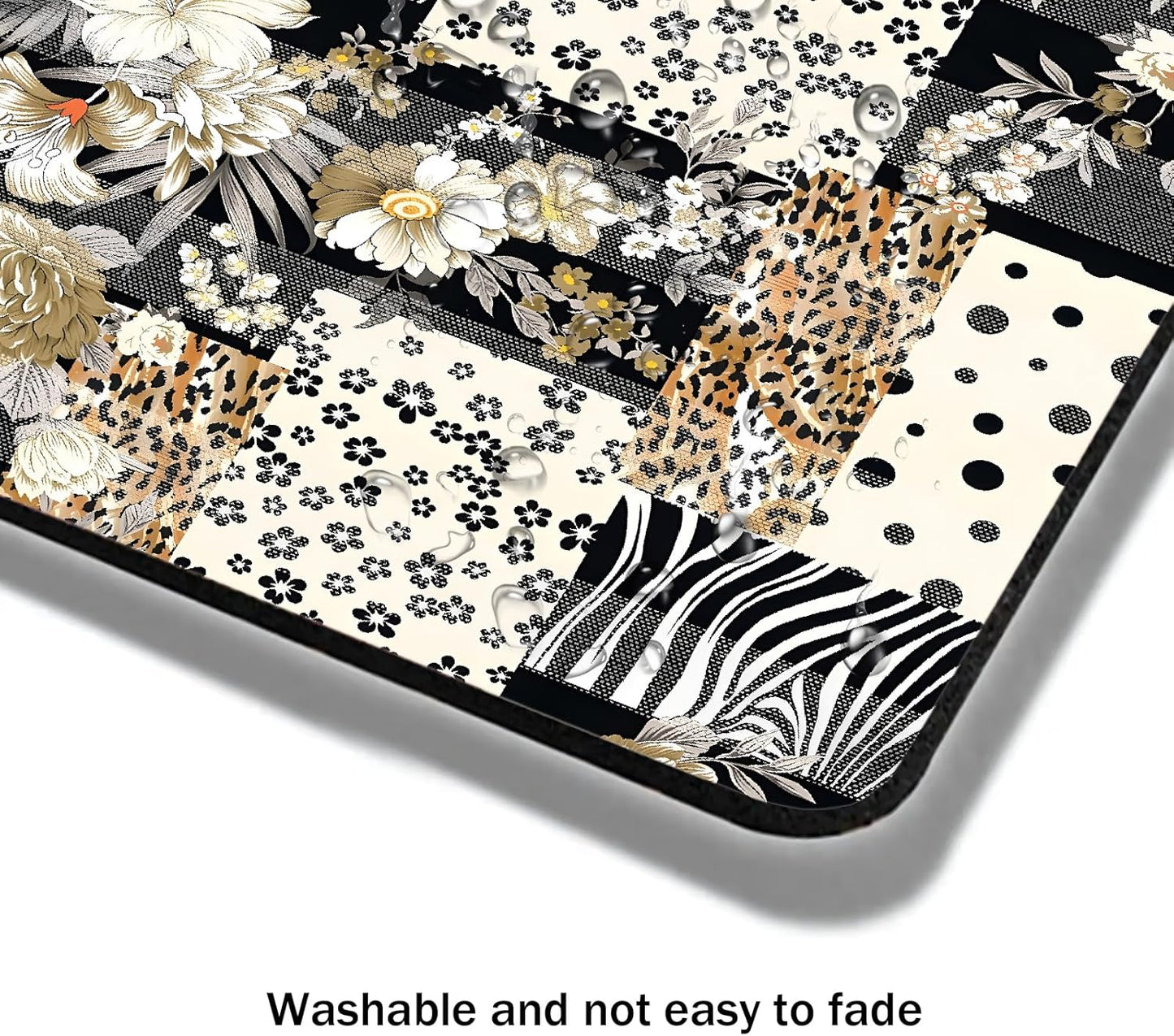 Mouse Pad, Cute Black Polka Dot Lattice Mouse Pads for Desk, 9.5" x 7.9" Non-Slip Rubber Base Computer Mousepad with Women, Portable Square Design for Wireless Mouse and Pad Laptop Office & Travel