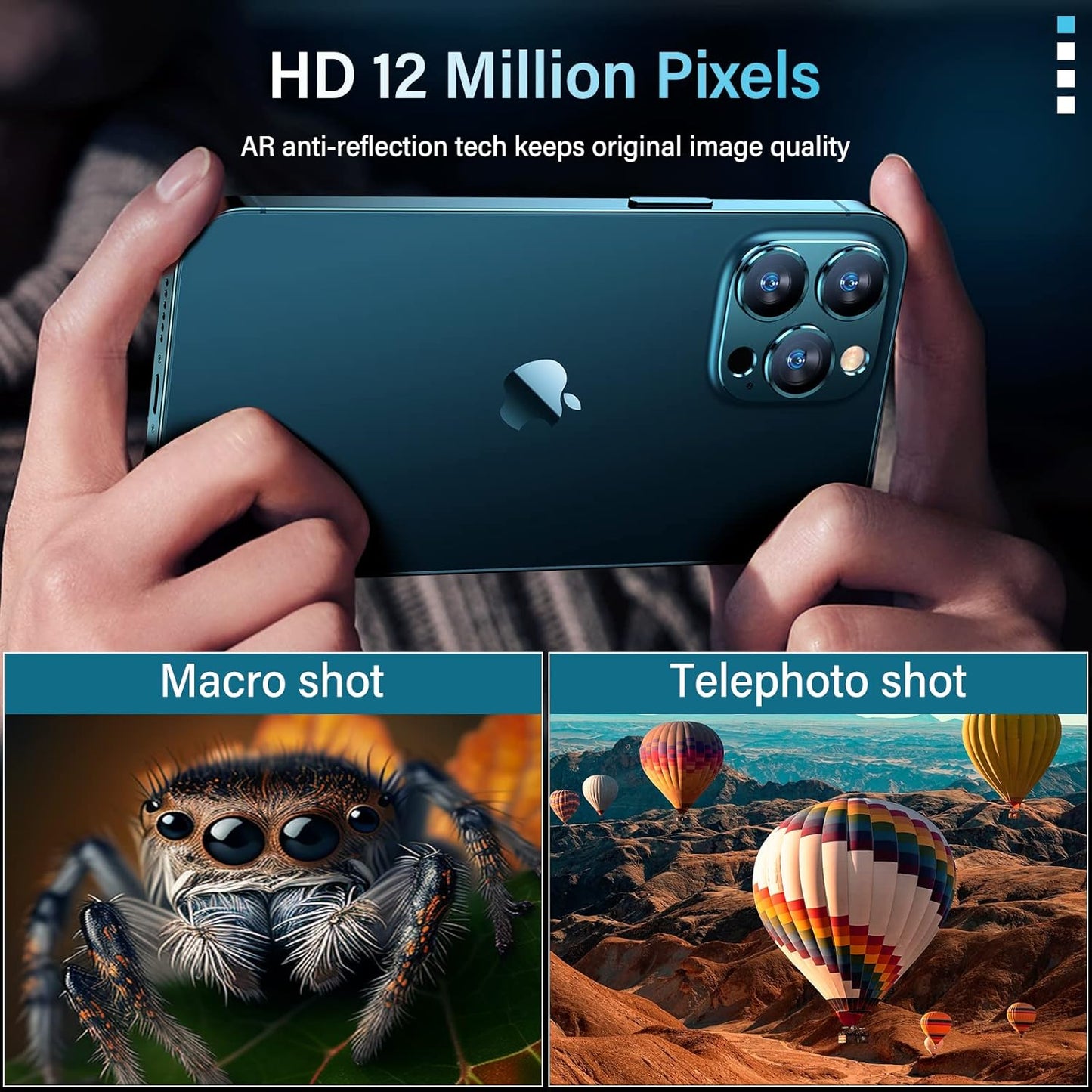 Uyiton Tempered Glass Screen Protector for iPhone 12 Pro Max, 9H Hardness, Scratch Resistant, Easy Installation, Protects Camera Lens