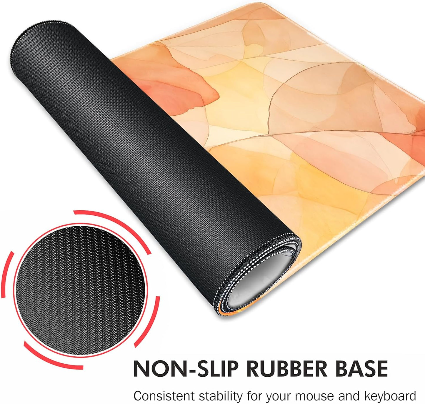 Galdas Gaming Mouse Pad XXL XL Large Long Extended Big Mousepad Non-Slip Rubber Keyboard Mouse Pad with Stitched Edges for Laptop Home Office (31.5x11.8x0.08 Inch) -Fall Leaf