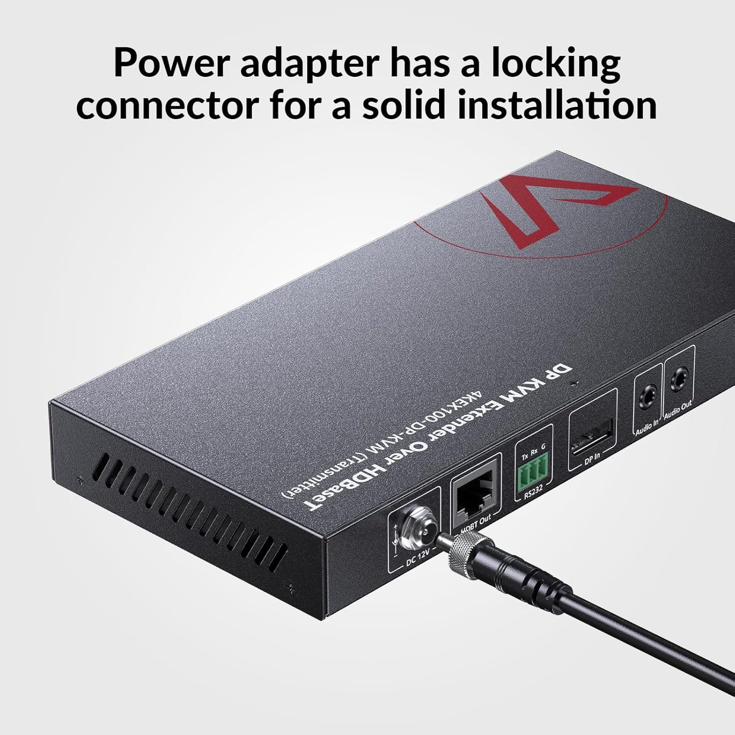 AV Access HDBaseT DisplayPort KVM Extender, Zero Latency, 4k@30Hz/1080P@120Hz, DP 1.2 PoE Extender, 2 USB 2.0 Ports for Keyboard and Mouse, EDID, Over Single Cat5e/6/6a/7 Up to 330ft (4KEX100-DP-KVM)