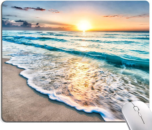 Mouse Pad, Premium-Textured Mouse Mat, Non-Slip Rubber Base Mousepad for Laptop, Computer & PC,9.5×7.9 in,Beach Sunset
