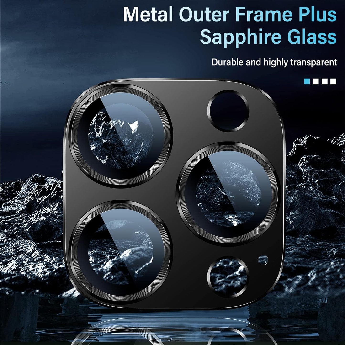 Uyiton for iPhone 12 Pro Max Camera Lens Protector, [Drop Protection][Strong Adsorption] 9H Tempered Glass Camera Cover Screen Metal Ring Case Friendly Scratch Resistant Easy to Install - Black