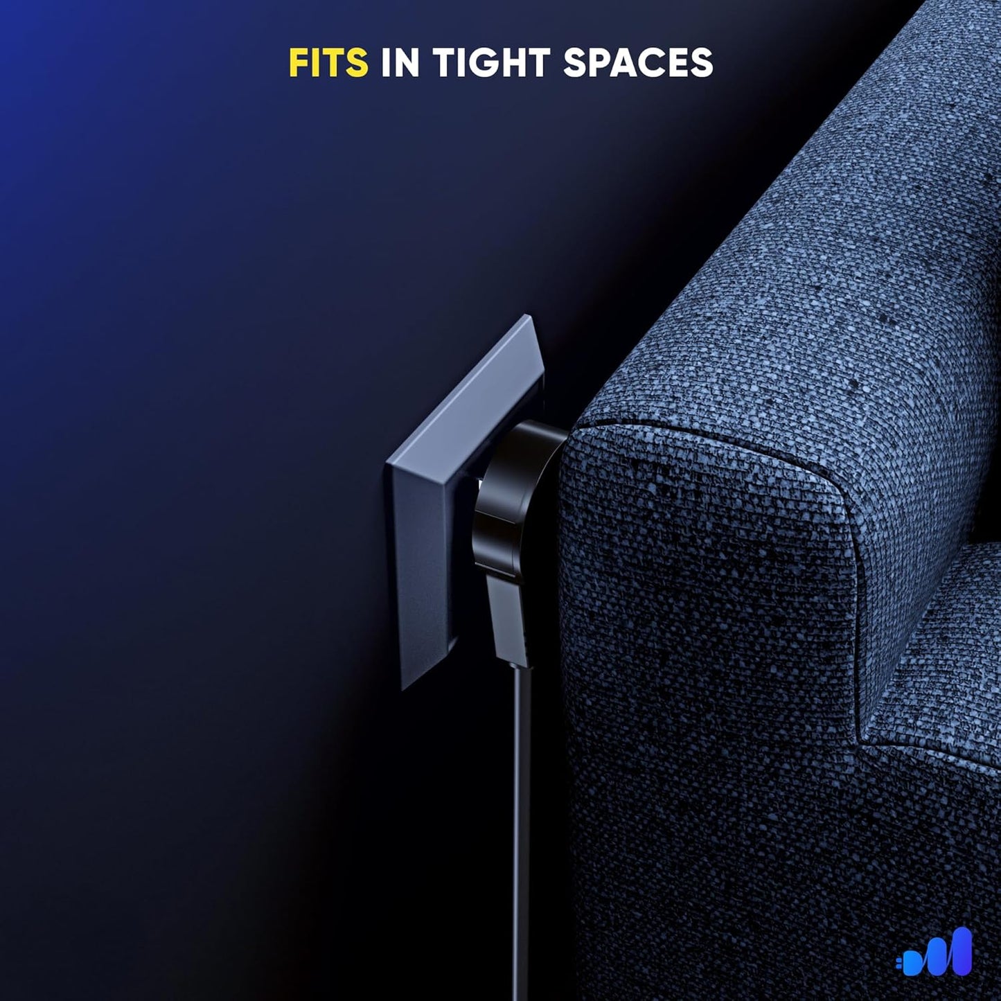 Maximm Monitor Computer Power Cord 1 Ft Flat Plug 360° Rotating PC Cable 3 Prong for, Desktop, Printer, Scanner, 16 AWG NEMA 5-15P to IEC13 - UL Certified