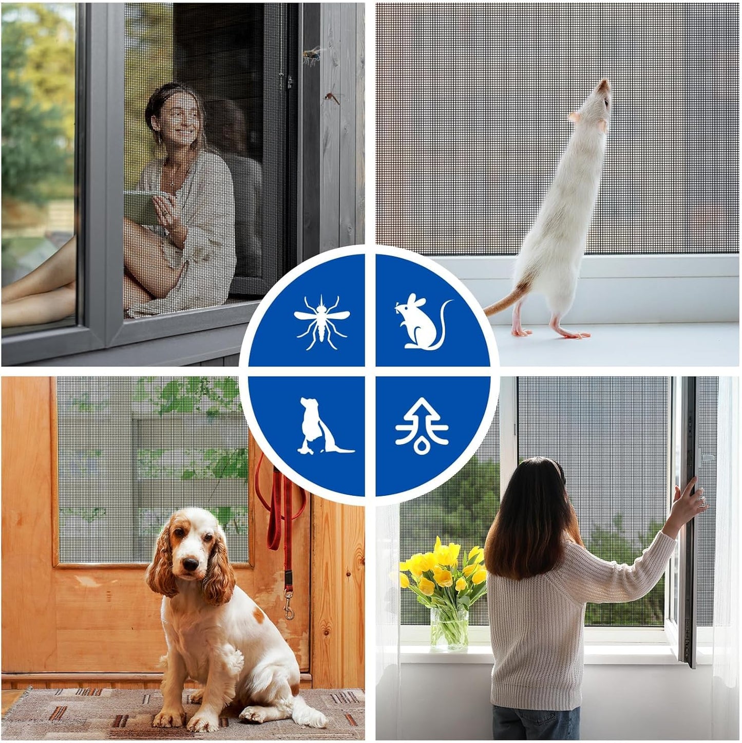 MAGZO Window Screen Replacement Mesh Roll, 37.4in × 16.4ft Heavy Duty Upgraded Polyester Mesh for Screen Door Repair Kit, Ventilated & Durable, Ideal for Sliding Patio Porch Doors & DIY Projects