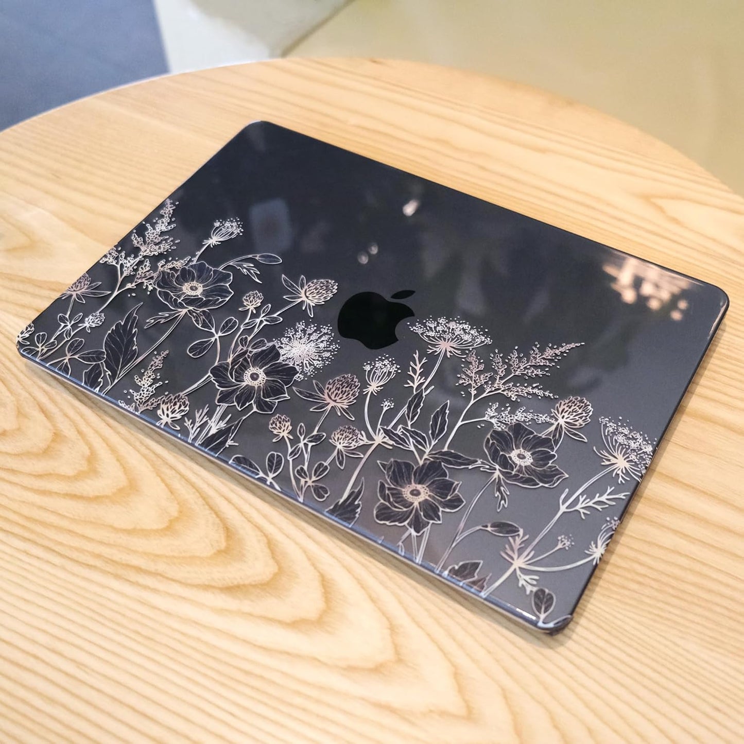 MEEgoodo Case for M4/M3/M2 MacBook Air 13.6 inch Case 2025 2024 2022, Fit Model A3240/A3113/A2681, Laptop Hard Shell with Keyboard Cover Compatible with MacBook Air 13 inch, Golden Flowers & Herbs