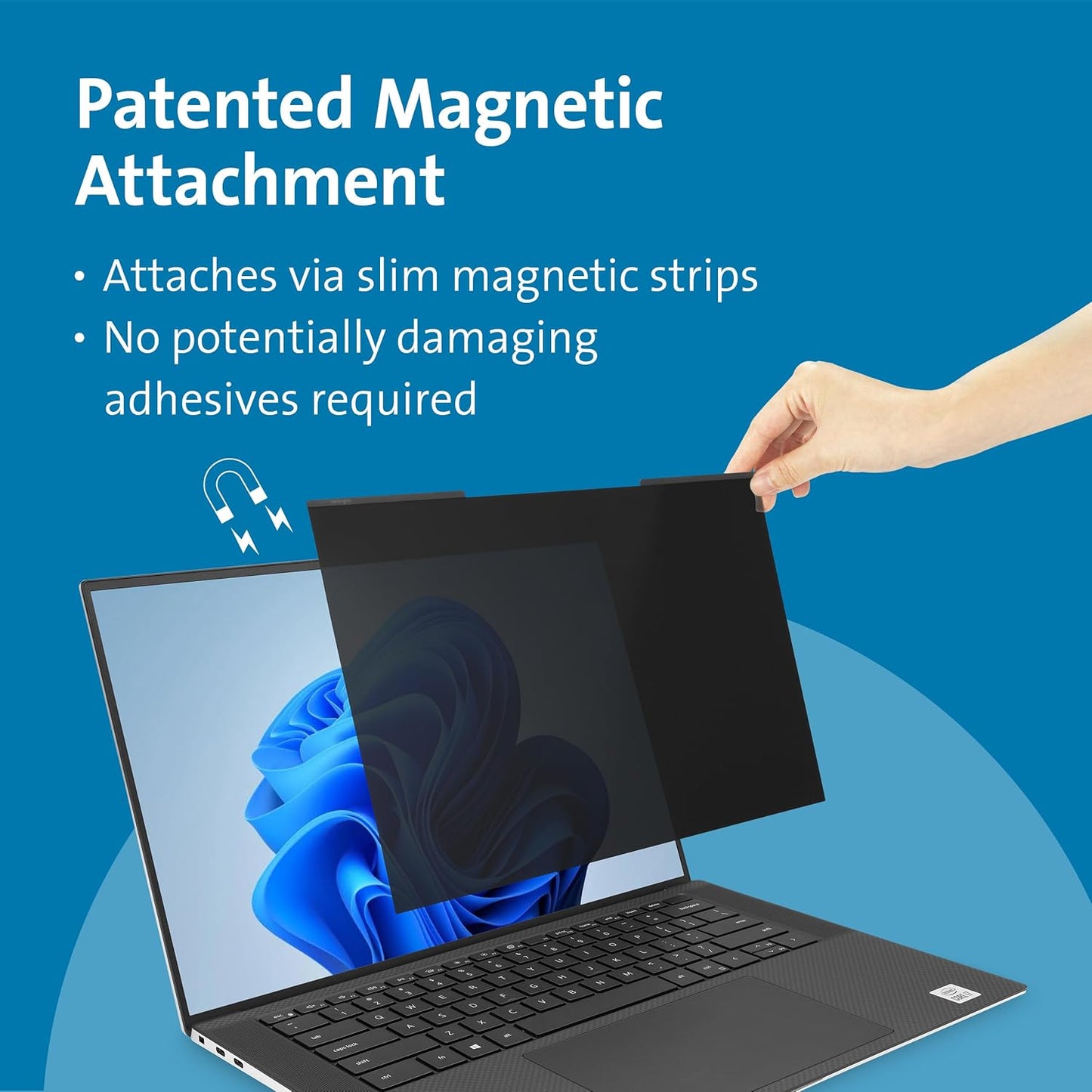 Kensington MagPro™ Magnetic Laptop Privacy Screen 13.3 inch, Removable 16:10 Laptop Privacy Filter, Anti-Glare, Blue Ray Reduction, Compatible with HP/Dell/Acer/Asus/Samsung/Lenovo (K55253WW)