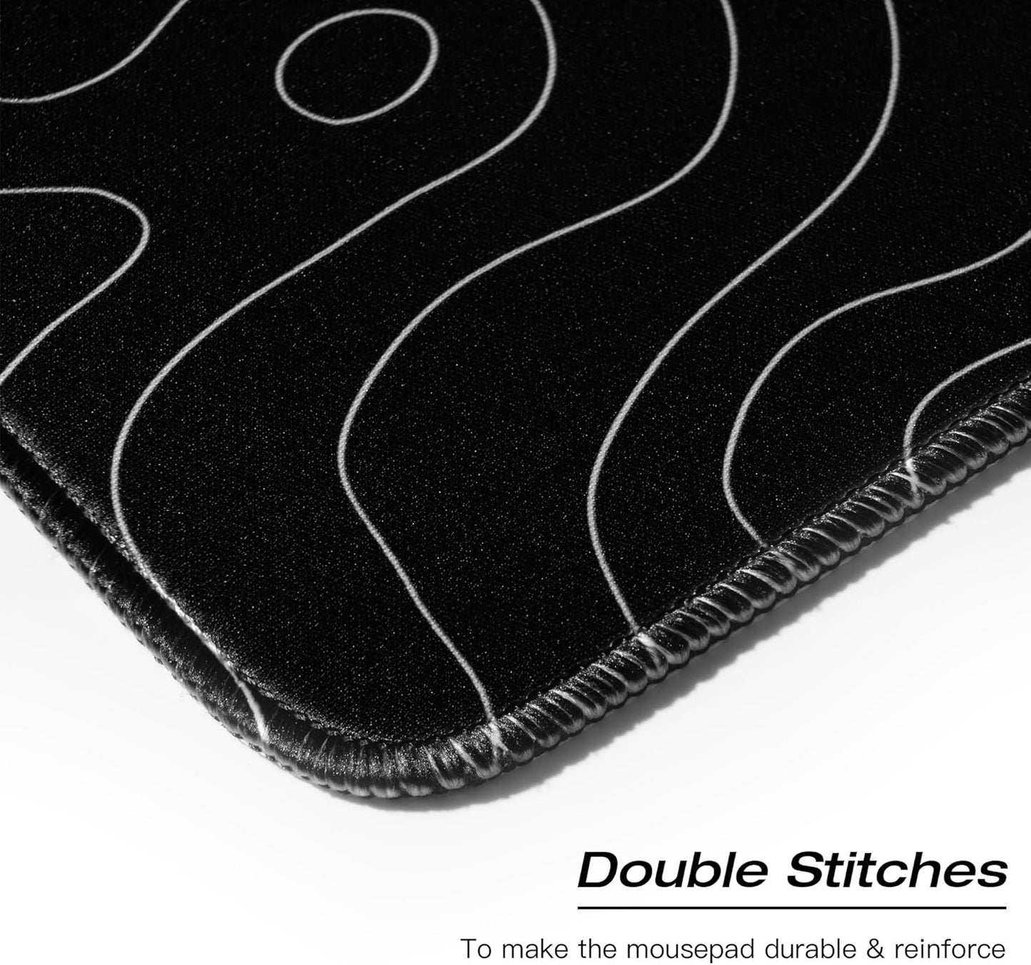 XVX Black and White Topographic Mousepad, XXLarge Gaming Mouse Pad for Desk 35.4x15.7 Inch,Waterproof Desk Pad with Non-Slip Rubber Base Mice Pad,Keyboard Mat Computer Game Mouse Mat