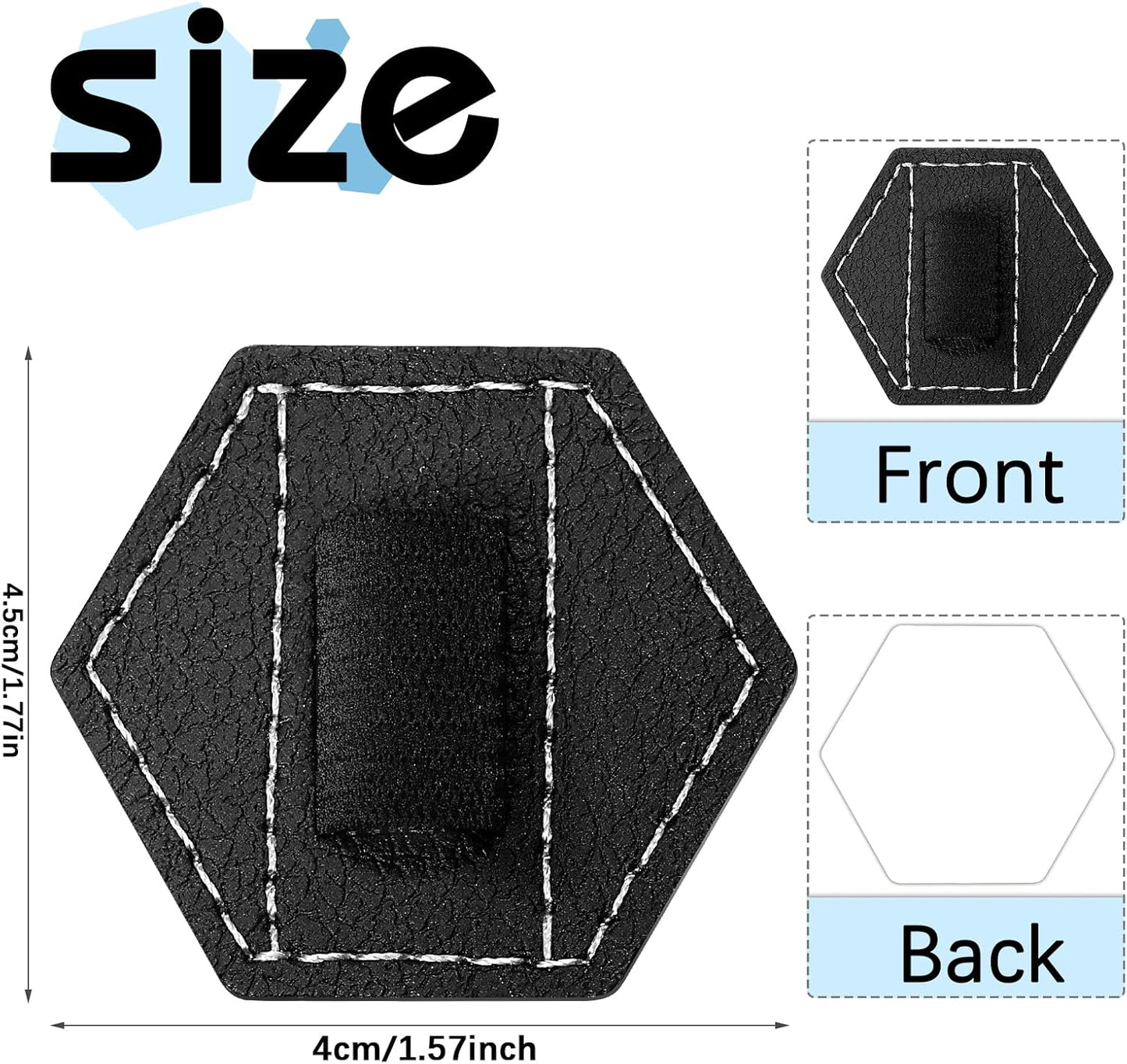 Pajean 10 Pieces Notebook Pen Loop Holder Self Adhesive Leather Pen Holder for Notebook, Hexagon Elastic Loop Designed for Notebooks,journals,calendars,planners,tablet Case Office