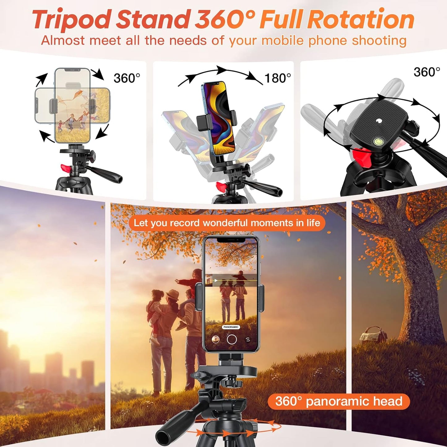 65" Phone Tripod Stand, Tripod for iPhone & Camera with Wireless Remote & Cellphone Holder for Video Recording/Selfies/Live Stream/Vlogging (Included Carry Bag)