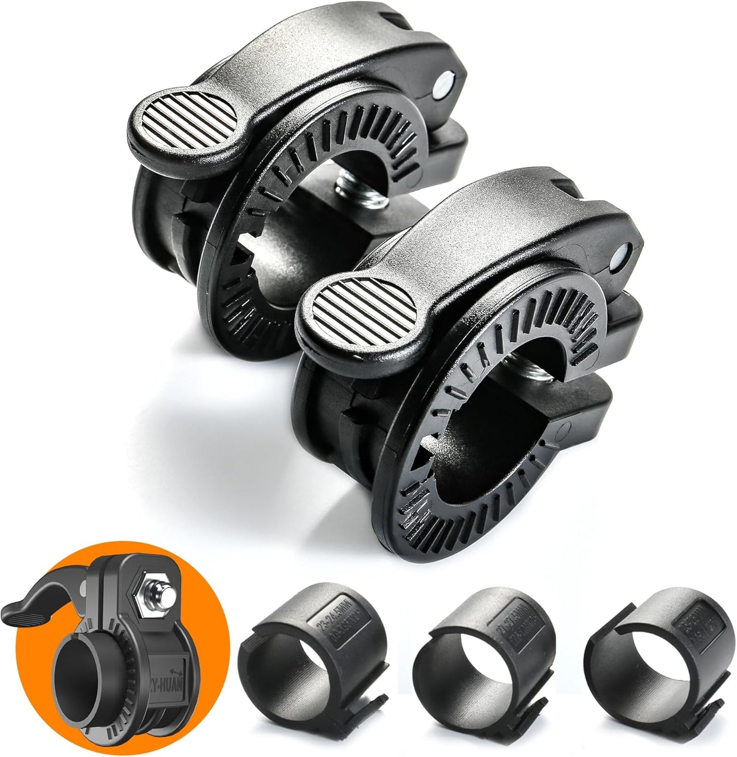 Narrow Barbell Clips 2.5cm Width for Olympic Bars, 0.9-1.18inch Adjustable Weight Clamps, Quick Release Locking Collars for Weightlifting