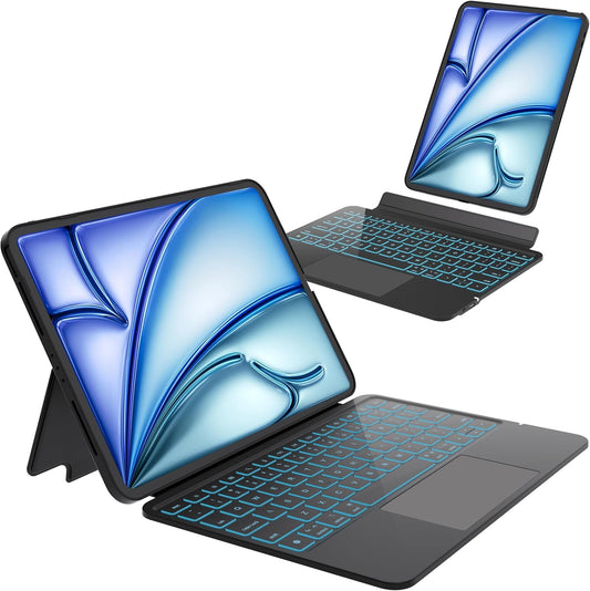 Keyboard Case for iPad Air 11 inch (M3 2025 / M2 2024), Magnetic Detachable Keyboard Case for iPad Pro 11 inch (4th/3rd/2nd/1st Gen) & iPad Air 5th/4th Gen with Backlit Keys, Trackpad (Black)