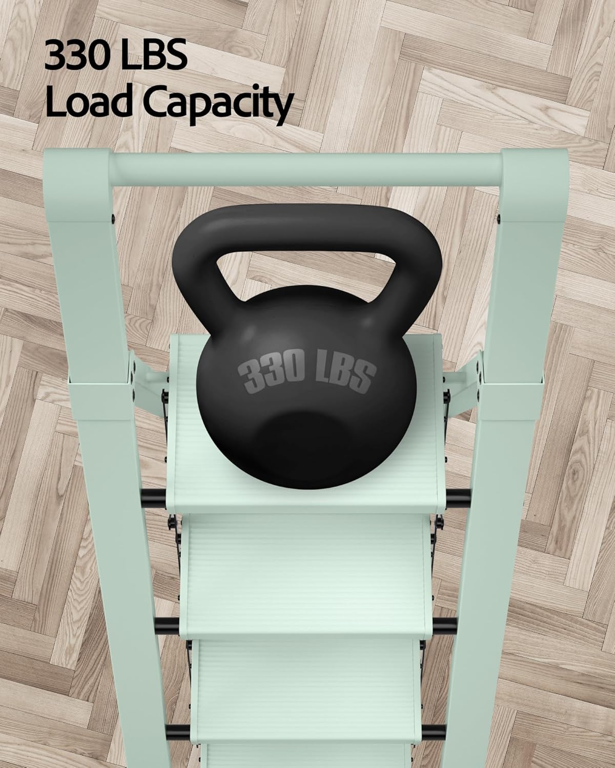 Taranta 4 Step Ladder, Lightweight Aluminum Step Stool with Convenient Handgrip, Folding Ladder with Anti-Slip Pedals, 330lbs Capacity Stepladder for Home, Office, Kitchen - Fairyland Green