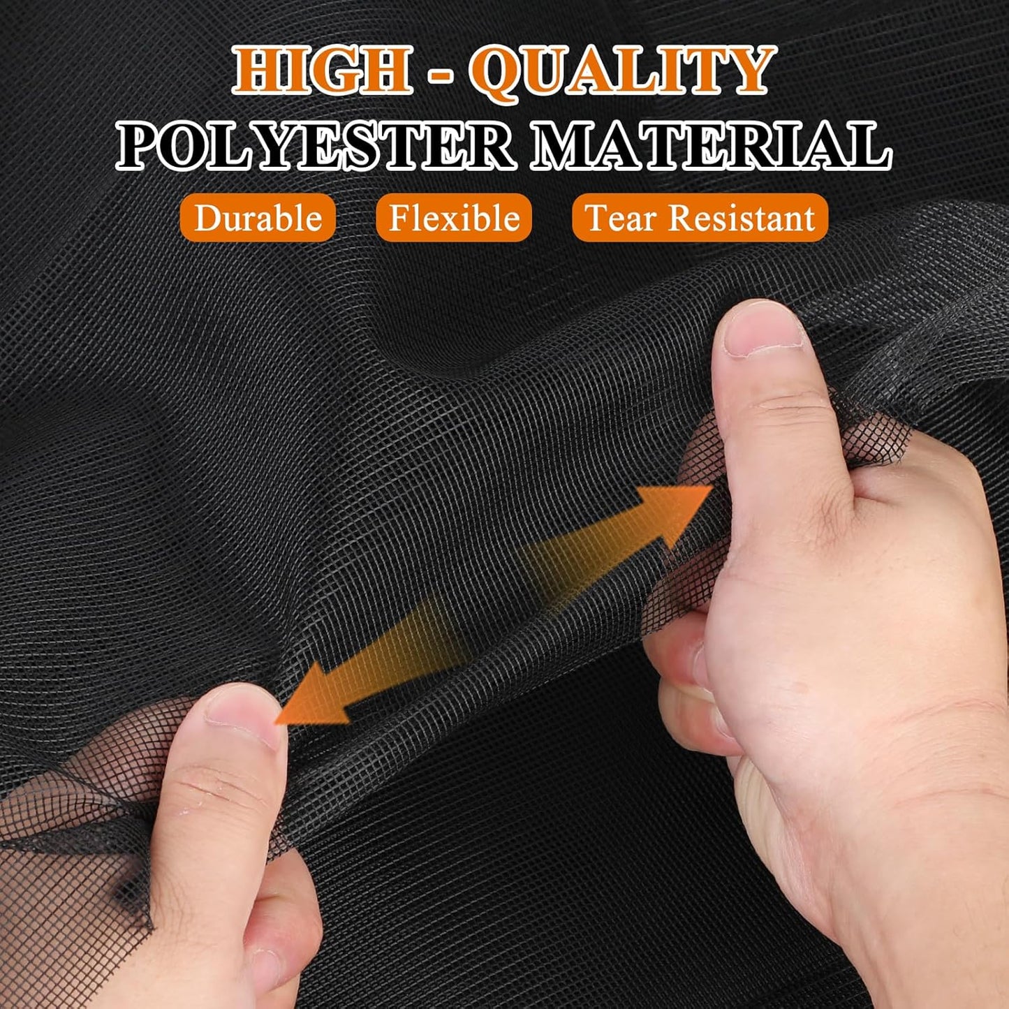 MAGZO Window&Door Screen Replacement Kit, 86" W x 196" L, with Retaining Spline(Total 65.6 FT) and Press-in Installation Tool, Polyester Scratch-Proof, Repair Adjustable Mesh for Windows&Doors, Black