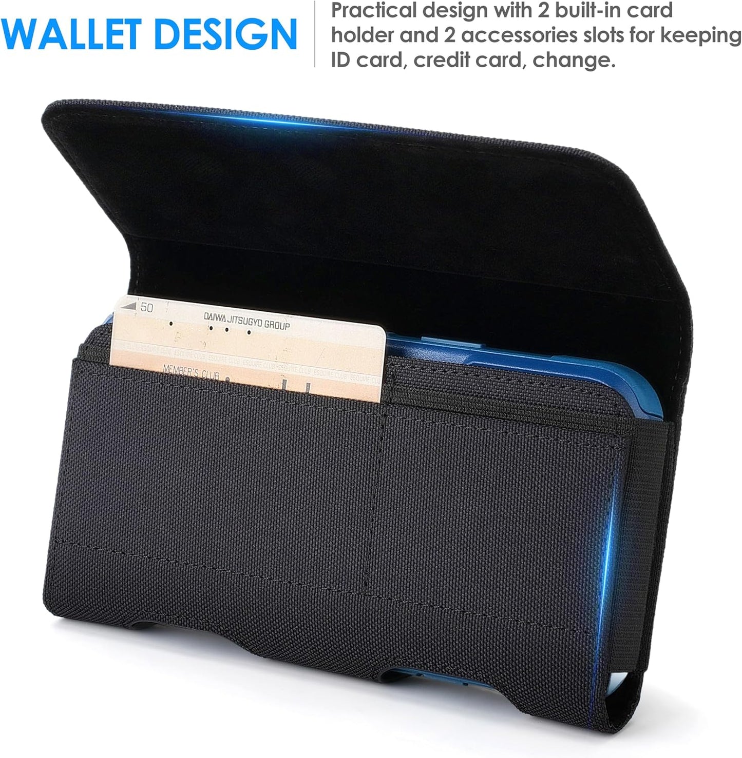 Mopaclle Nylon Cell Phone Holster for Samsung Galaxy S25 Ultra S24 Ultra,S23 Ultra,S22 Ultra, S21 Ultra,Note 20 Ultra A71 A23 A12 Moto G Stylus, Premium Phone Belt Holder with Belt Clip for Men