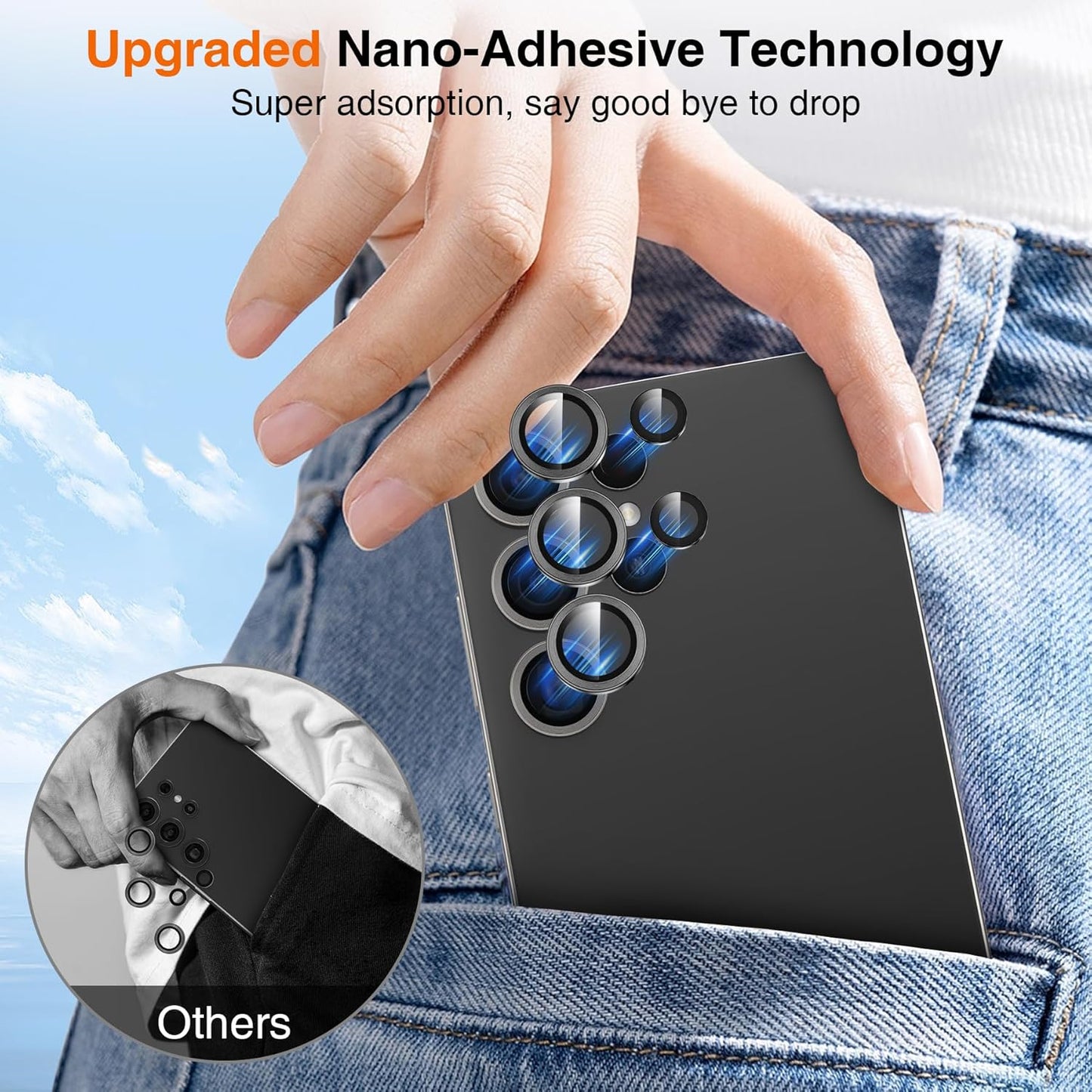 YWXTW [2025 Original Like for Samsung Galaxy S25 Ultra Camera Lens Protector, [Ultra-Thin & 6X Stronger] S25 Ultra Camera Lens Cover, 9H Tempered Glass Upgraded Metal Edging(Titanium Black)