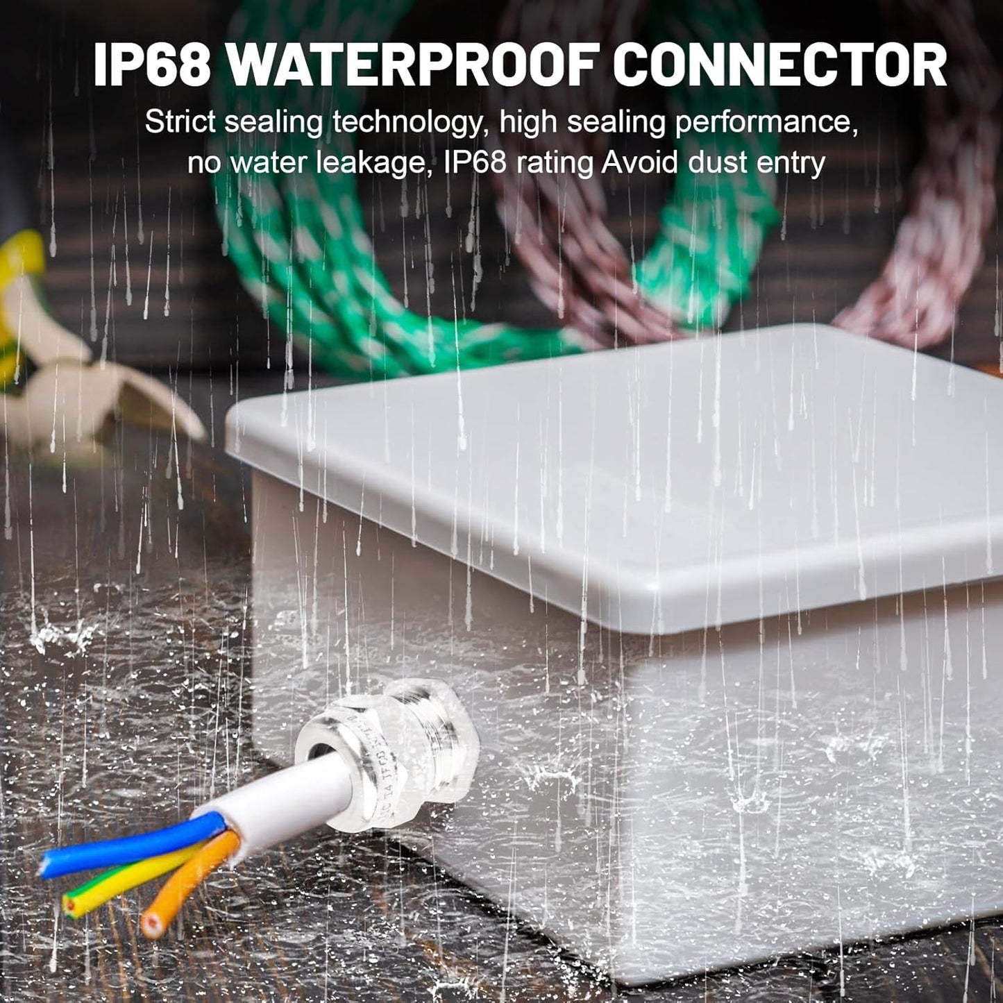 NPT 1/2" Stainless Steel Waterproof Cable Gland IP68 Waterproof Cable Gland Adjustable 6-12mm Cable Gland Protectors - 2 Pcs