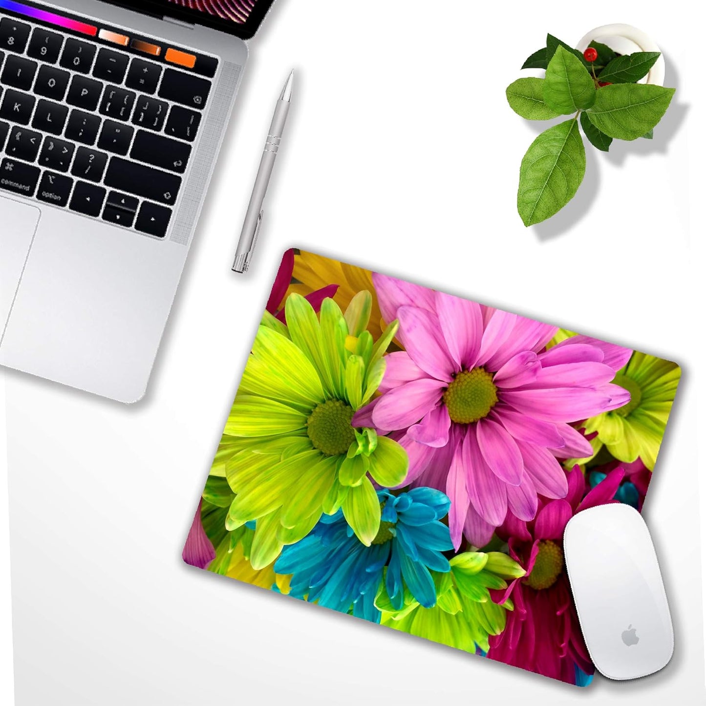 Watercolor Flower Mousepad Computer Mouse pad with Design Personalized Mouse pad for Laptop Computer Office Decoration Accessories Gift