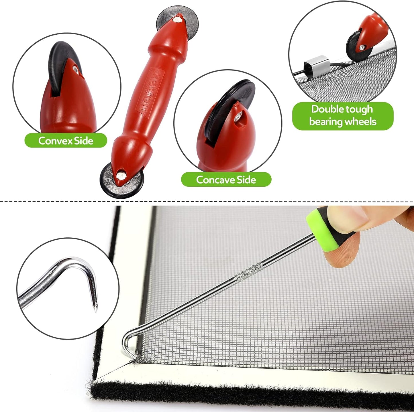 FLYZZZ Windows Screen Door Repair Kit Fiberglass Mesh 48''x118''(0.161"Spline) Black Window Screen Repair Kit Replacement Mesh Tool for Patio Screen Sliding Door Screen