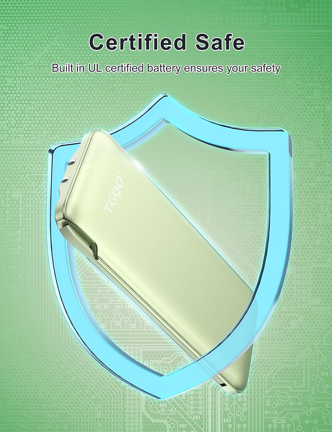 TG90° 10000mah Portable Charger with Built in Cables and AC Wall Plug, Compact Power Bank Portable Phone Charger Battery Pack Compatible with iPhone Android Smart Devices