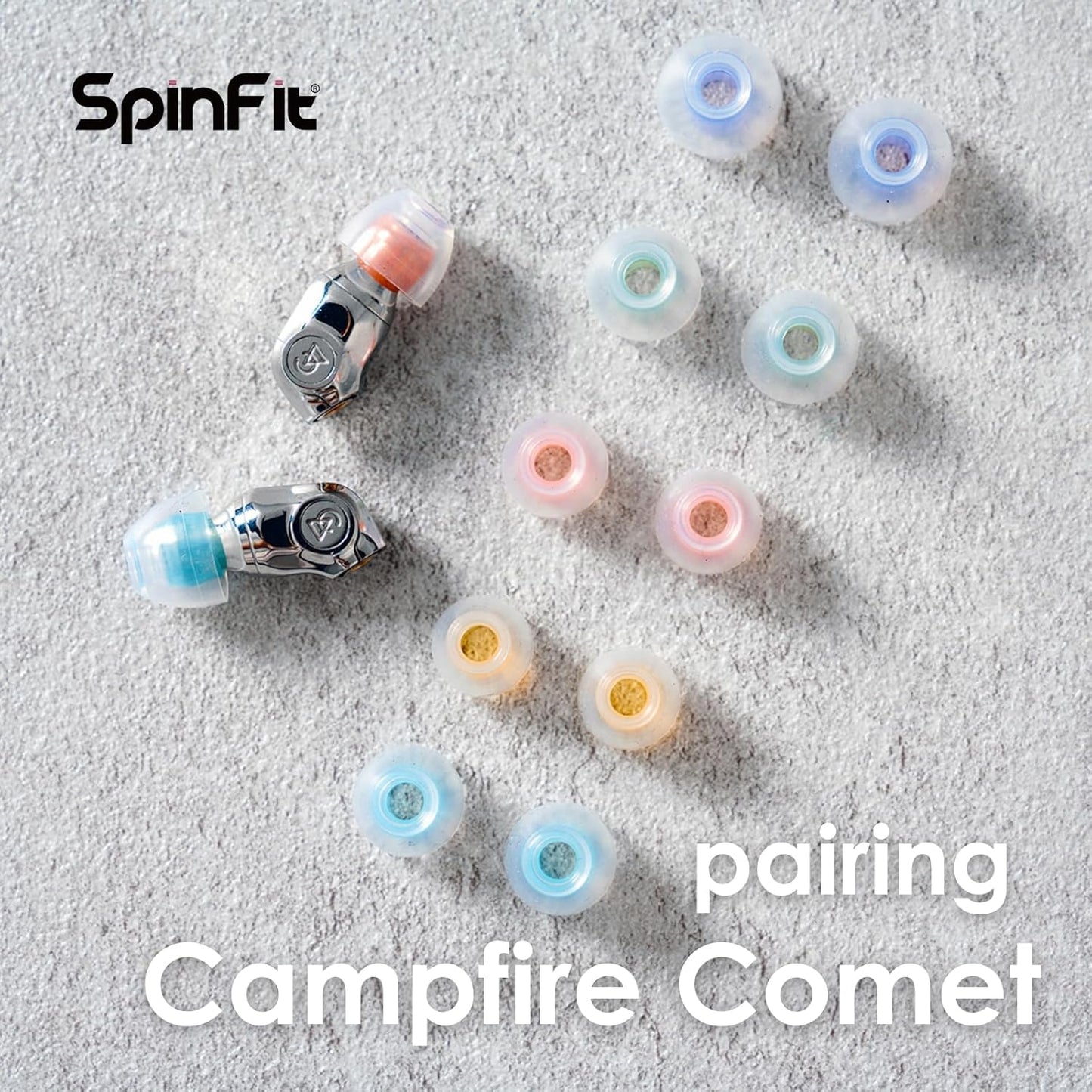 SpinFit W1 for IEM - SS - Patented Medical-Grade Silicone Ear Tips, Double W-Shaped Tube Core, More Stability
