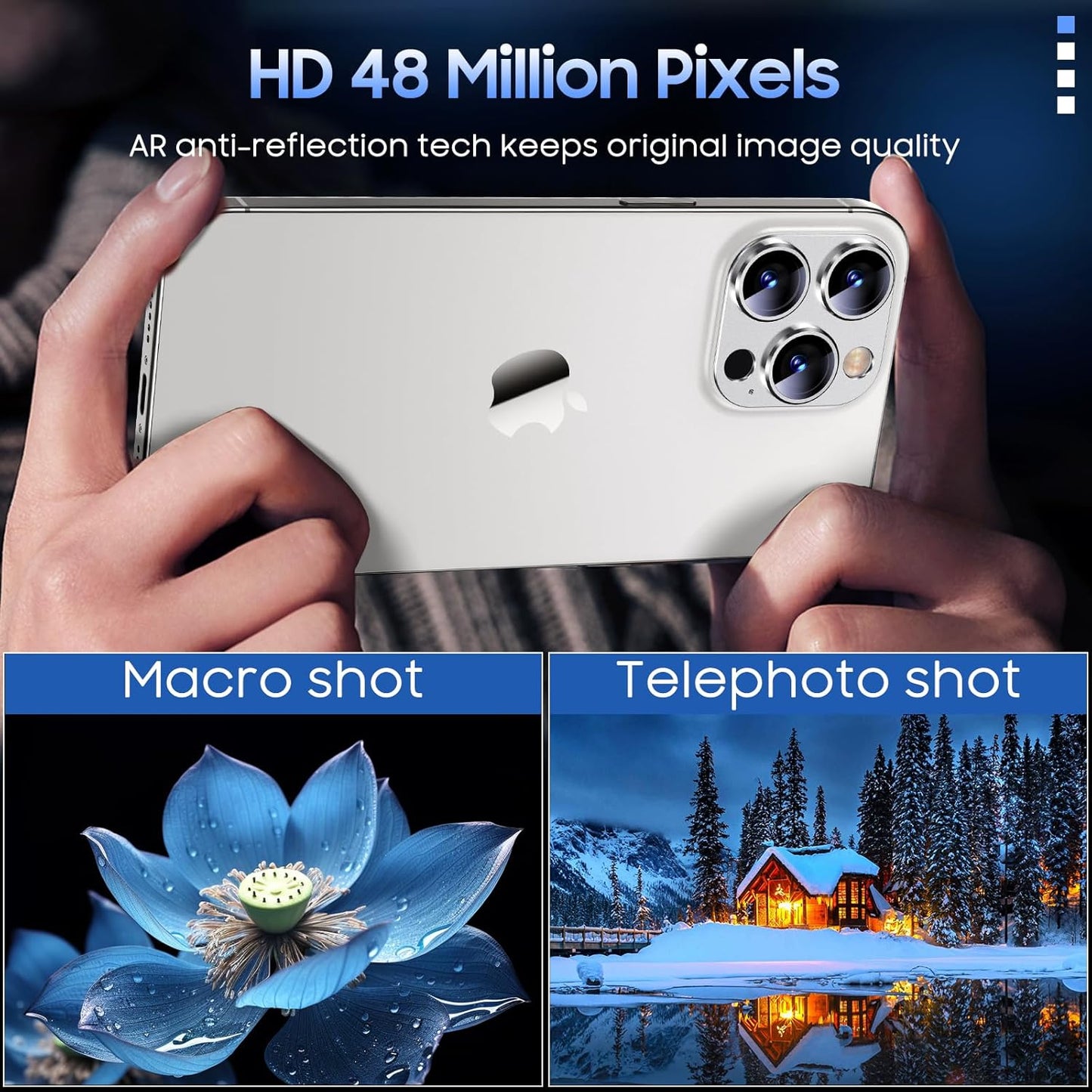 Uyiton for iPhone 13 Pro/iPhone 13 Pro Max Camera Lens Protector, [Strong Adsorption] [Drop Protection] Metal Ring Tempered Glass Rear Camera Screen Cover - Silver