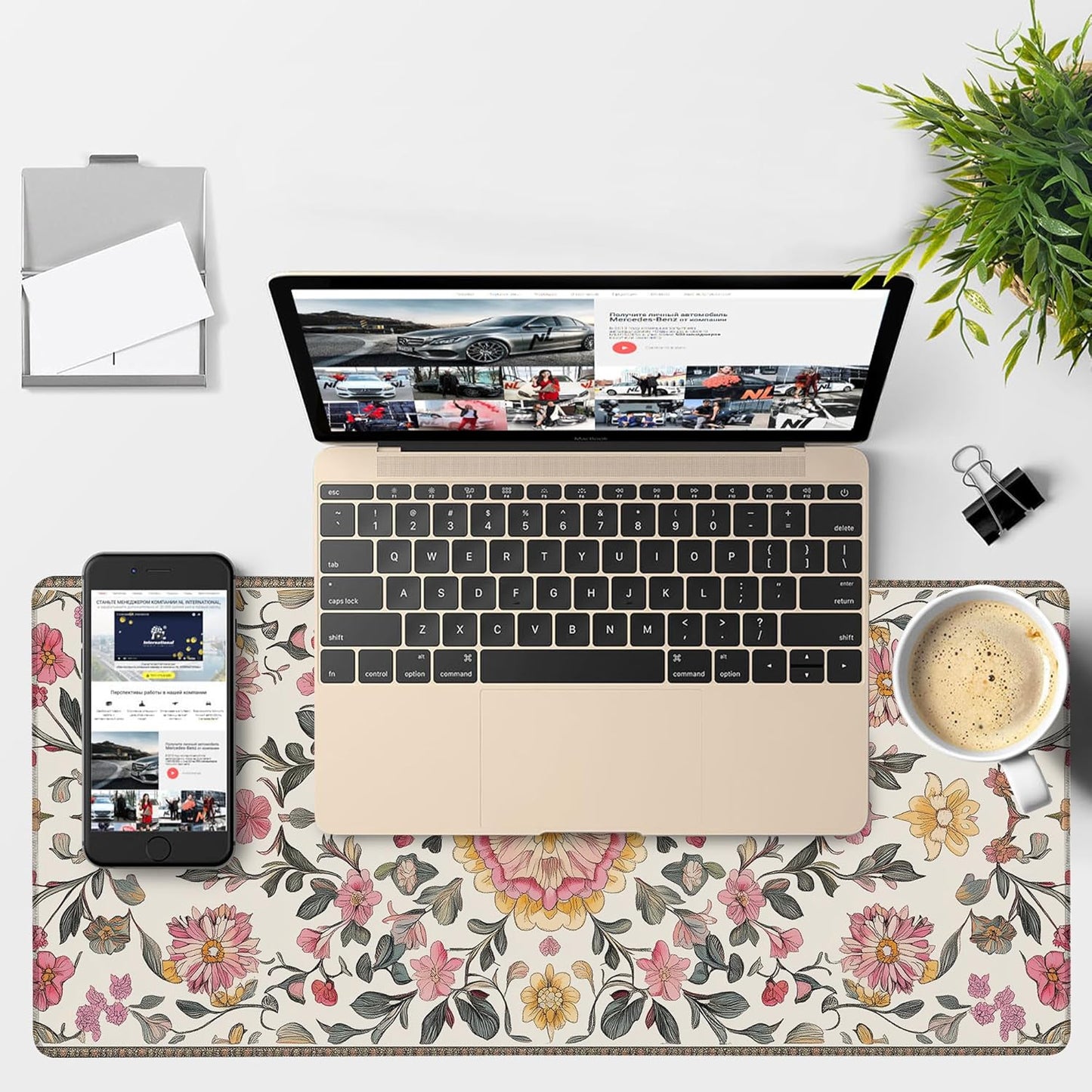 Elegant Carpet Gaming Mouse Pad 3mm Thick Stitched Edge Waterproof Non-Slip Large Computer Keyboard Mouse Mat,Suitable for Office Entertainment Decorative Desk Pad 35.4 x 15.7 Inches