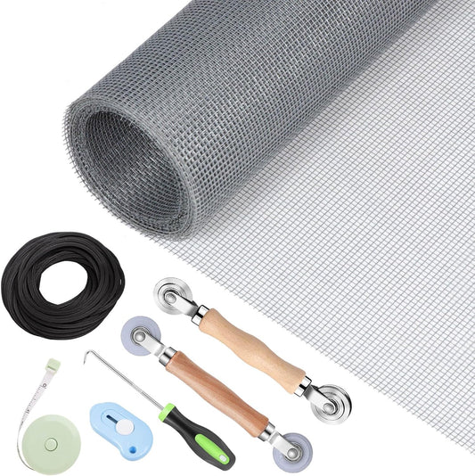 Window Screen Repair Kit - 59" x 106" Screen Door Replacement Fiberglass Screen Mesh with All Screen Tools for Sliding Door and Patio Screen Door Replacement, TOOLTRIZ