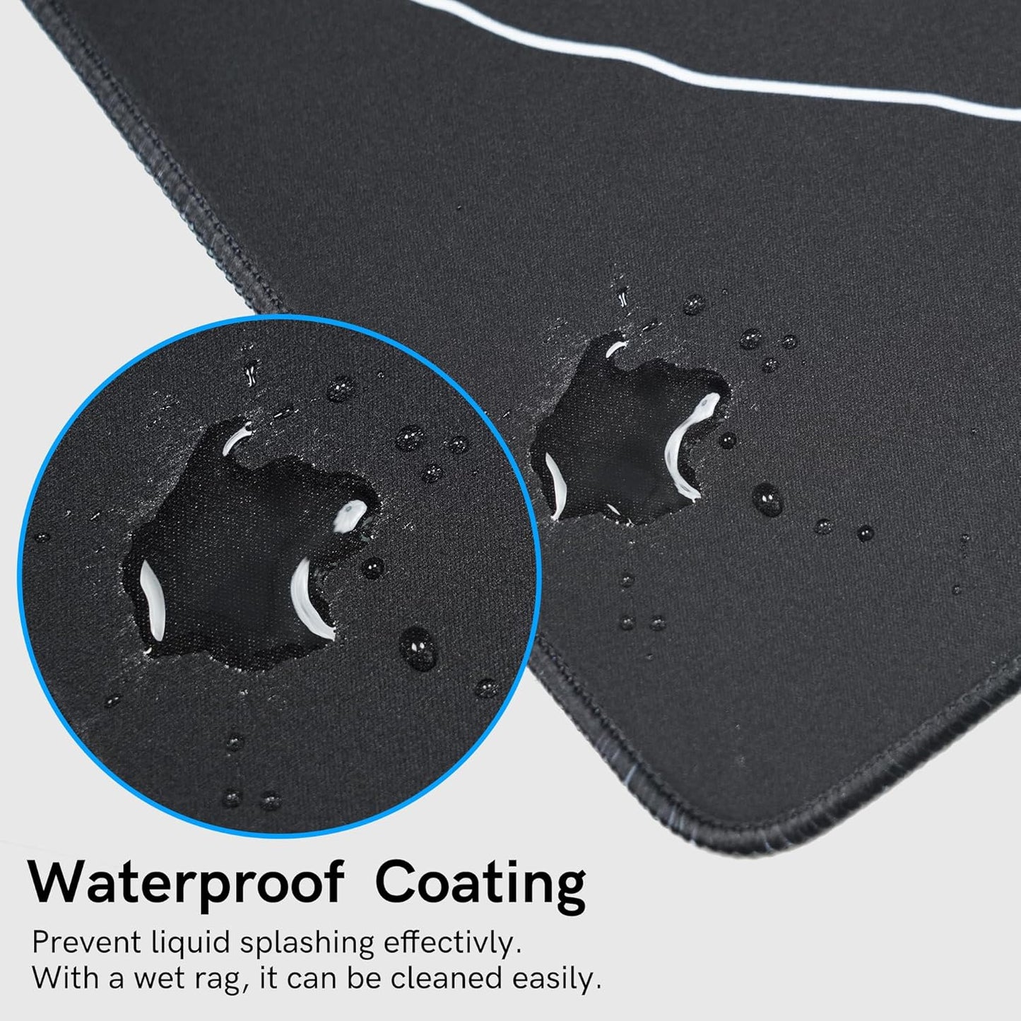 Large Gaming Mouse Pad for Desk,Kanagawa XXL Mouse Pad 35.4x15.7 Inch,Waterproof Desk Pad,Non-Slip Rubber Base Mice Pad,Keyboard Pad Computer Mat,Black Mouse pad