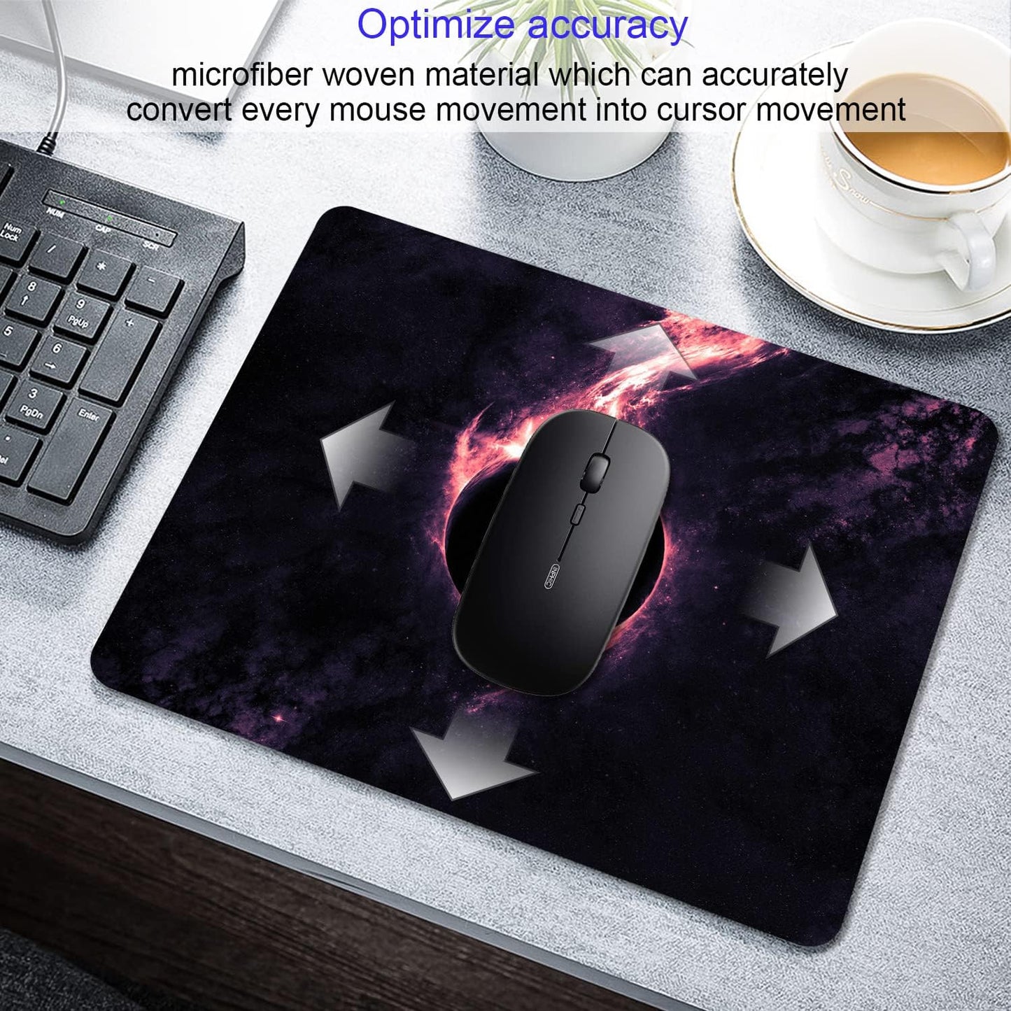 Sci-Fi Galaxy Mouse Pad Personalized Planet Design Computer Laptop Non-Slip Rubber Mousepad 9.5x7.9 Inch