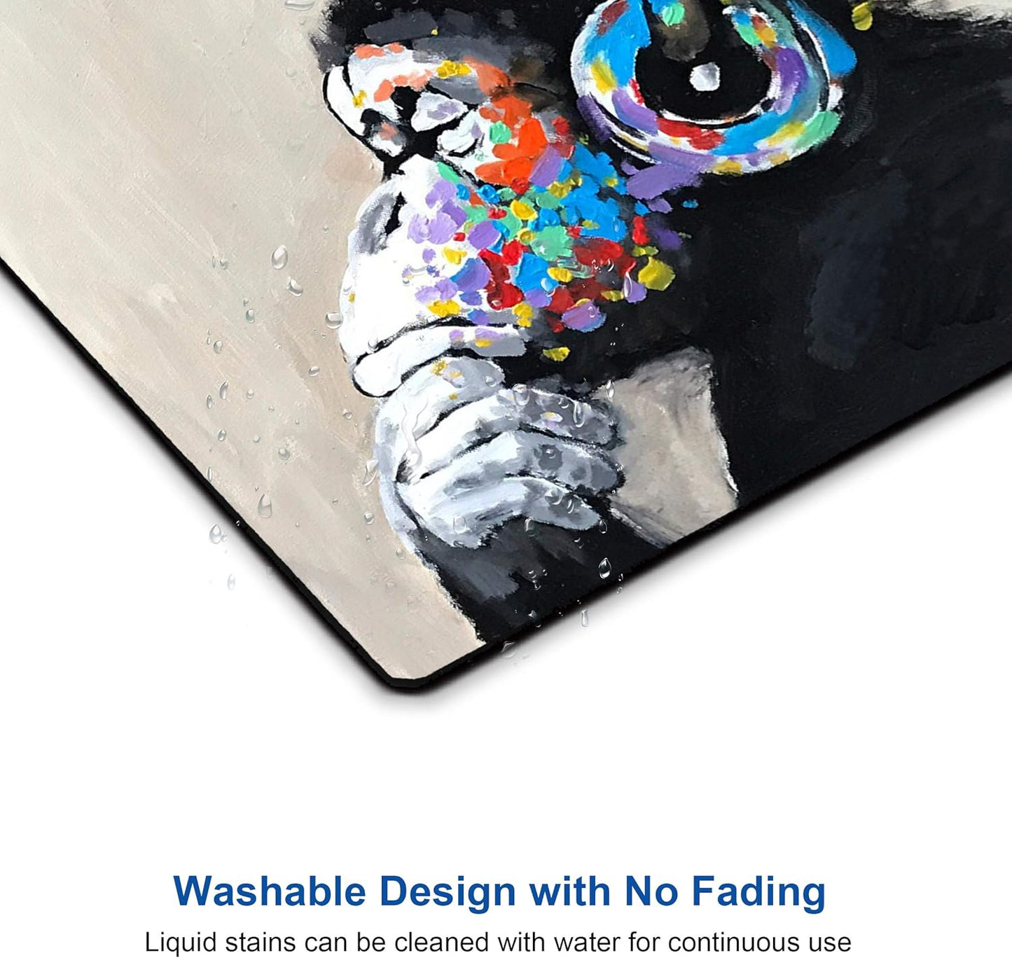 Mouse pad, Mouse pad with Design, Gorilla Oil Painting Graffiti, Funny Home and Office Non-Slip Computer Mousepad