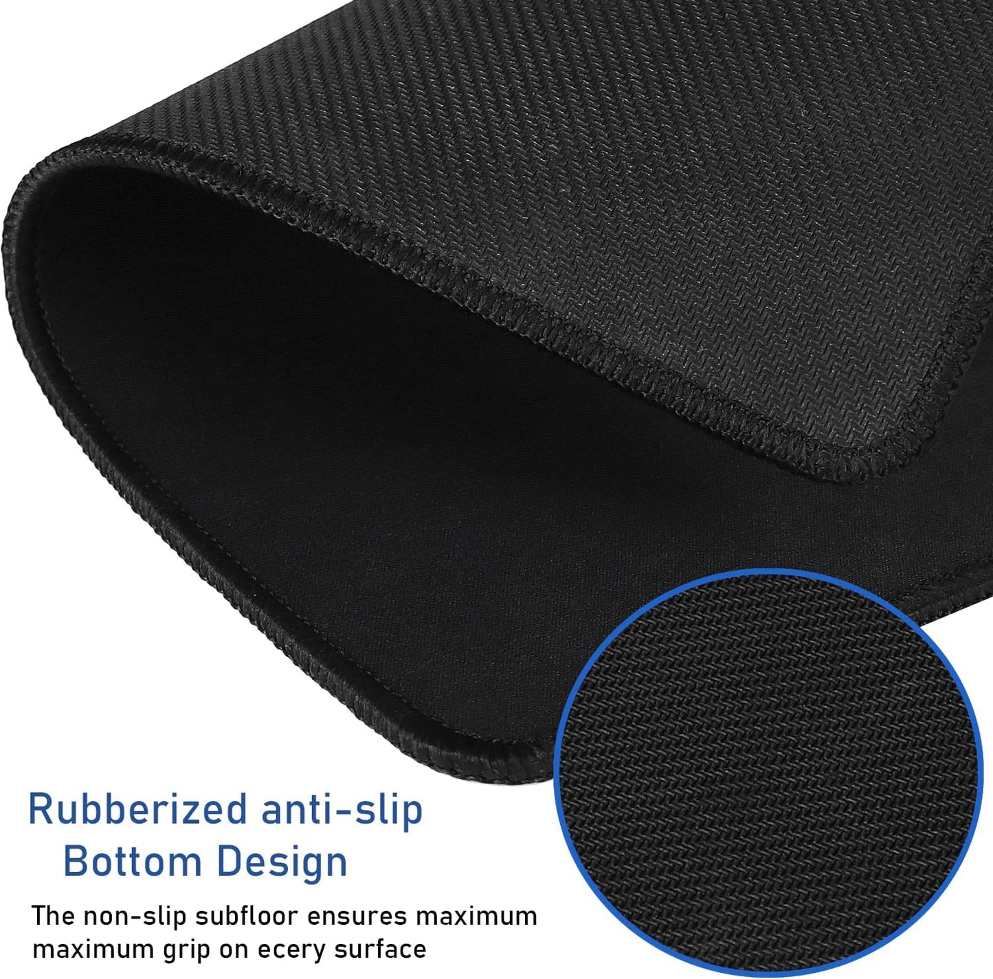 Large Extended Gaming Mouse Pad with Stitched Edges, (31.5X15.7In) Durable Non-Slip Natural Rubber Base, Waterproof Computer Keyboard Pad Mat for Esports Pros/Gamer/Desktop/Office/Home-Black