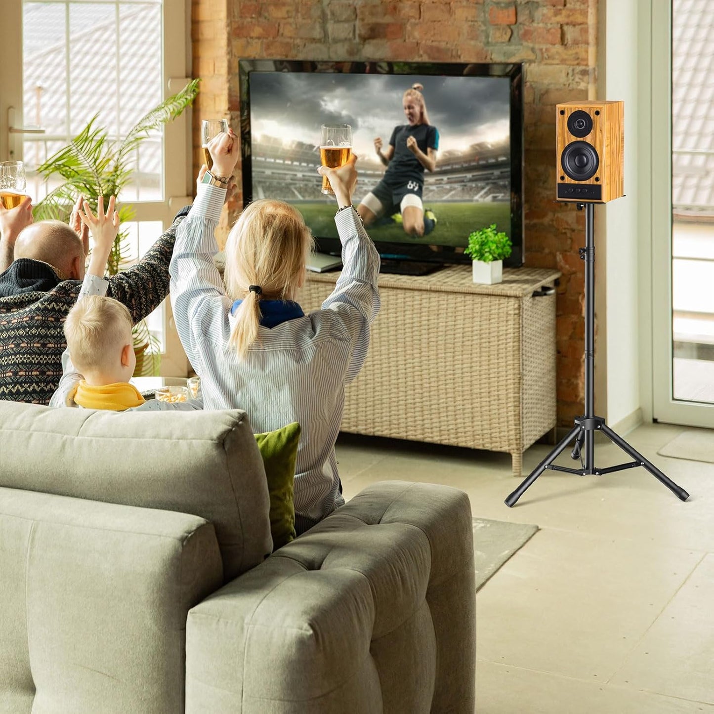 Tripod Speaker Stands with Carry Bag, Foldable for Storage, Ideal for DJ PA, Adjustable Height 35.62" to 47.24"